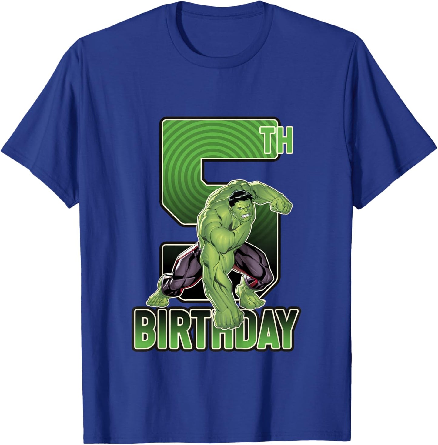 Kids Marvel Avengers Classic Incredible Hulk Smash 5th Birthday T-Shirt - T-Shirt | Royal