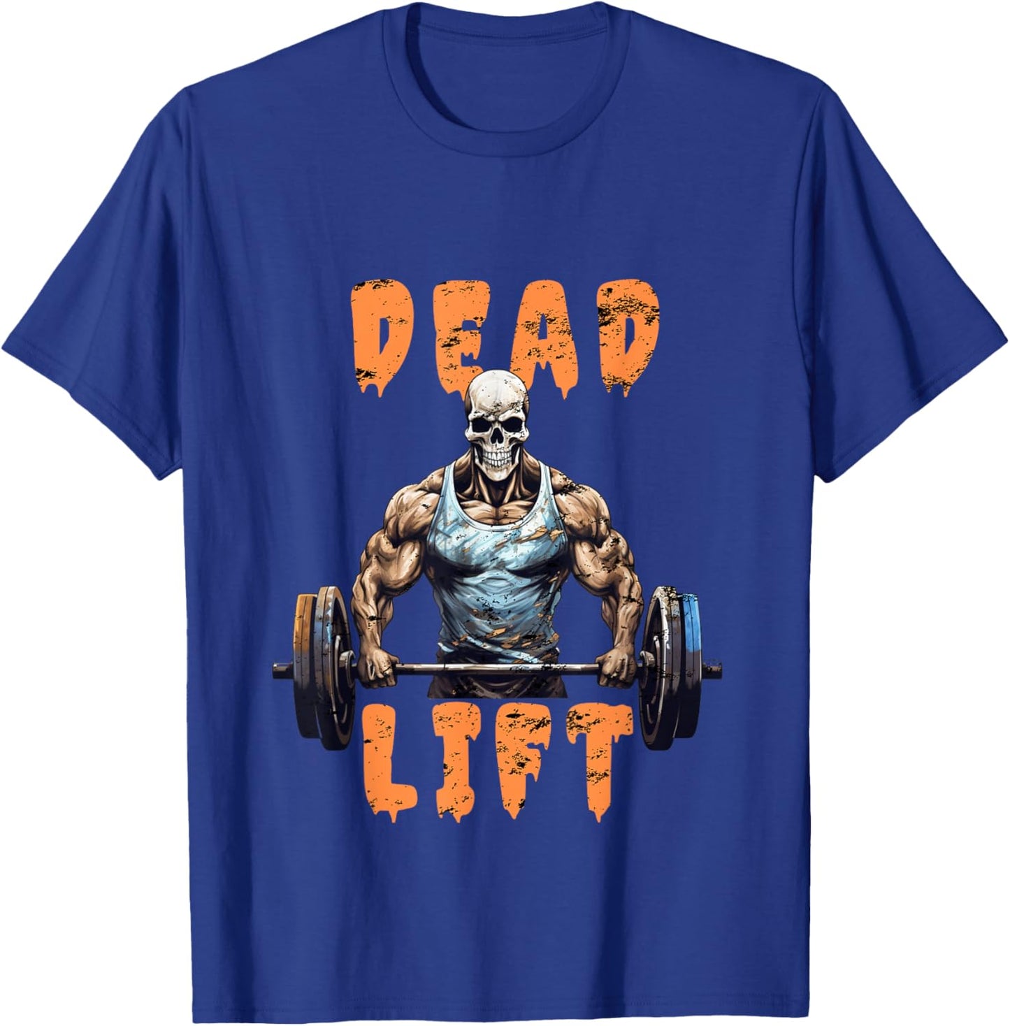 Deadlift Skeleton Gym Lifting Weights Training - Halloween T-Shirt - T-Shirt | Royal