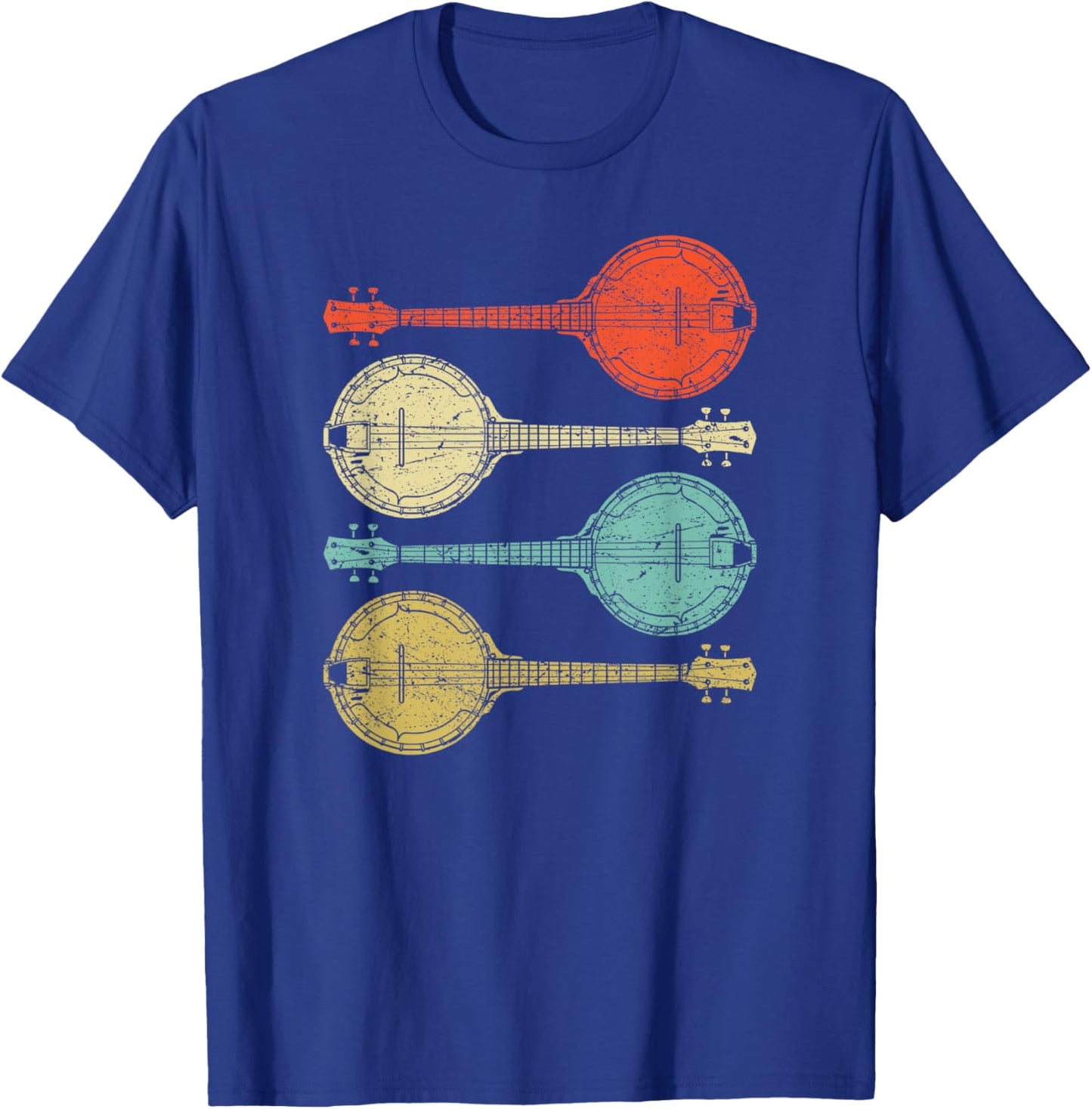 Vintage Banjo Retro Banjo Gift Country Bluegrass music T-Shirt - T-Shirt | Royal