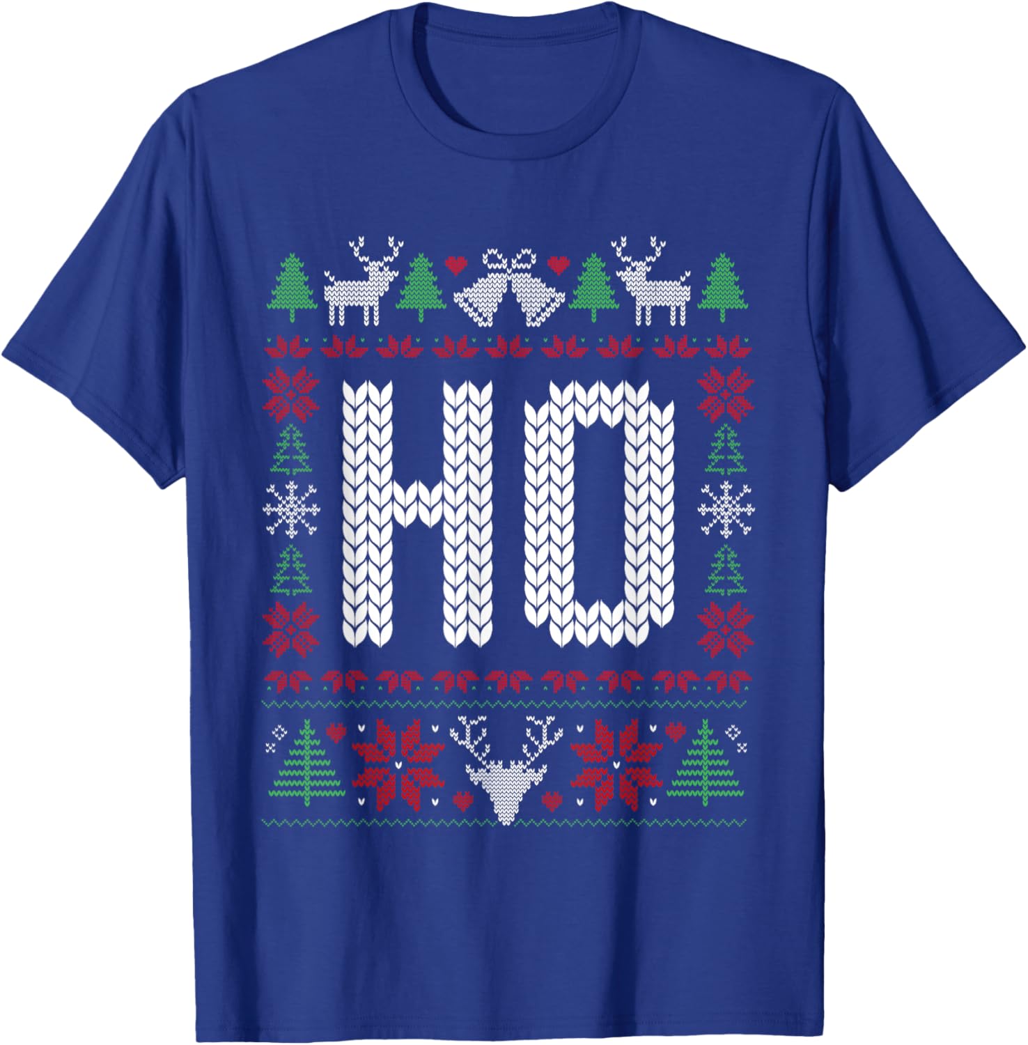Funny Ho Ugly Christmas Sweater Couples Matching Xmas Outfit T-Shirt - T-Shirt | Royal