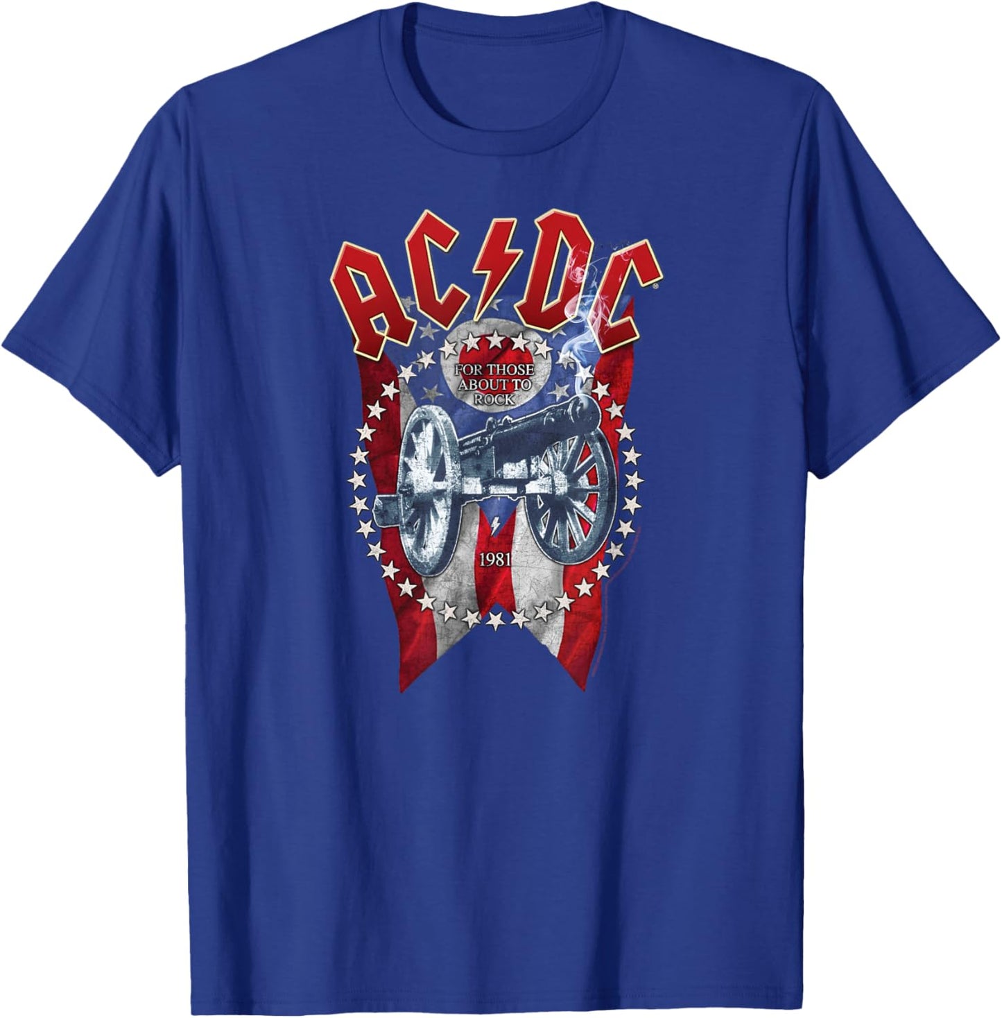 ACDC - for Those About to Rock Cannon 1981 T-Shirt - T-Shirt | Royal