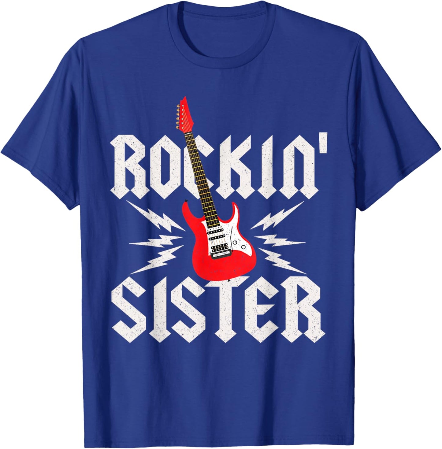 Sister Rockin One Birthday Family Matching Rock Guitar T-Shirt - T-Shirt | Royal