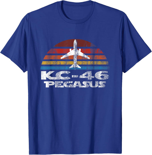 KC-46 Pegasus Multi Color Vintage Sunset Air Refueling T-Shirt - T-Shirt | Royal