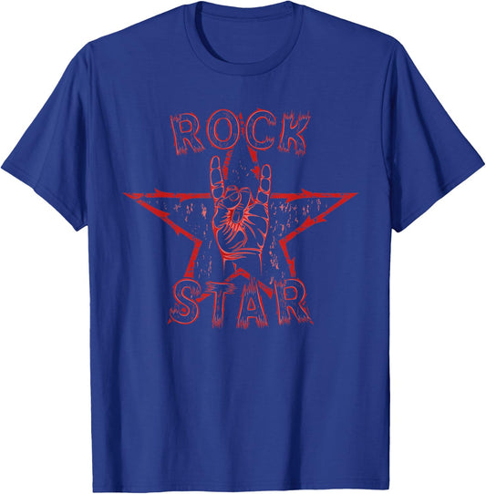 Rock Star Rock On Sign Band - Hand Horns T-Shirt - T-Shirt | Royal
