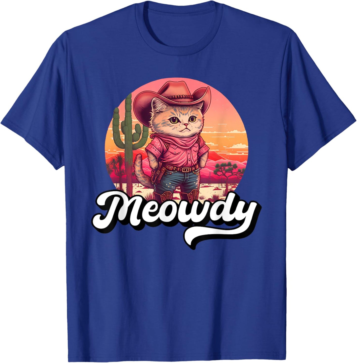 Meowdy Texas Cat Meme Country Music Cowgirl Cute Cat T-Shirt - T-Shirt | Royal