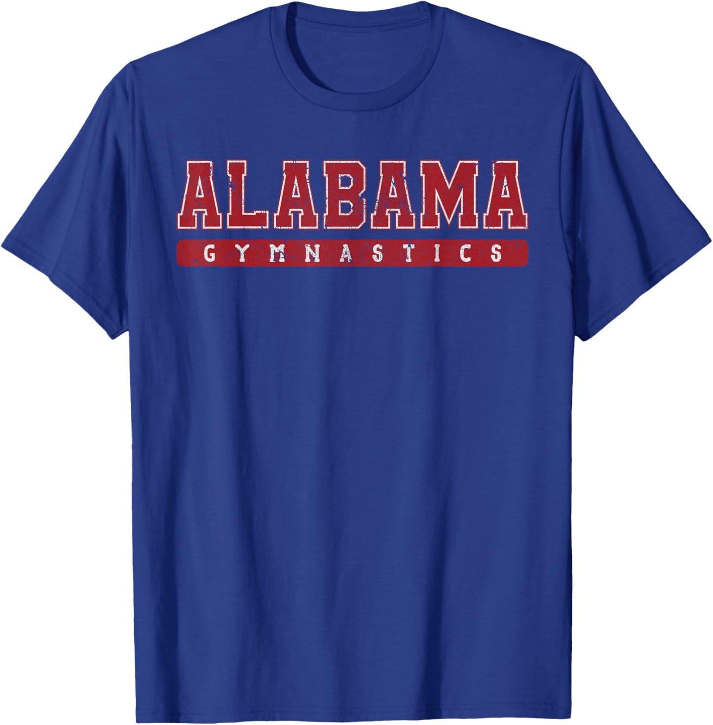 Alabama Gymnastics Red Vintage Text T-Shirt - T-Shirt | Royal