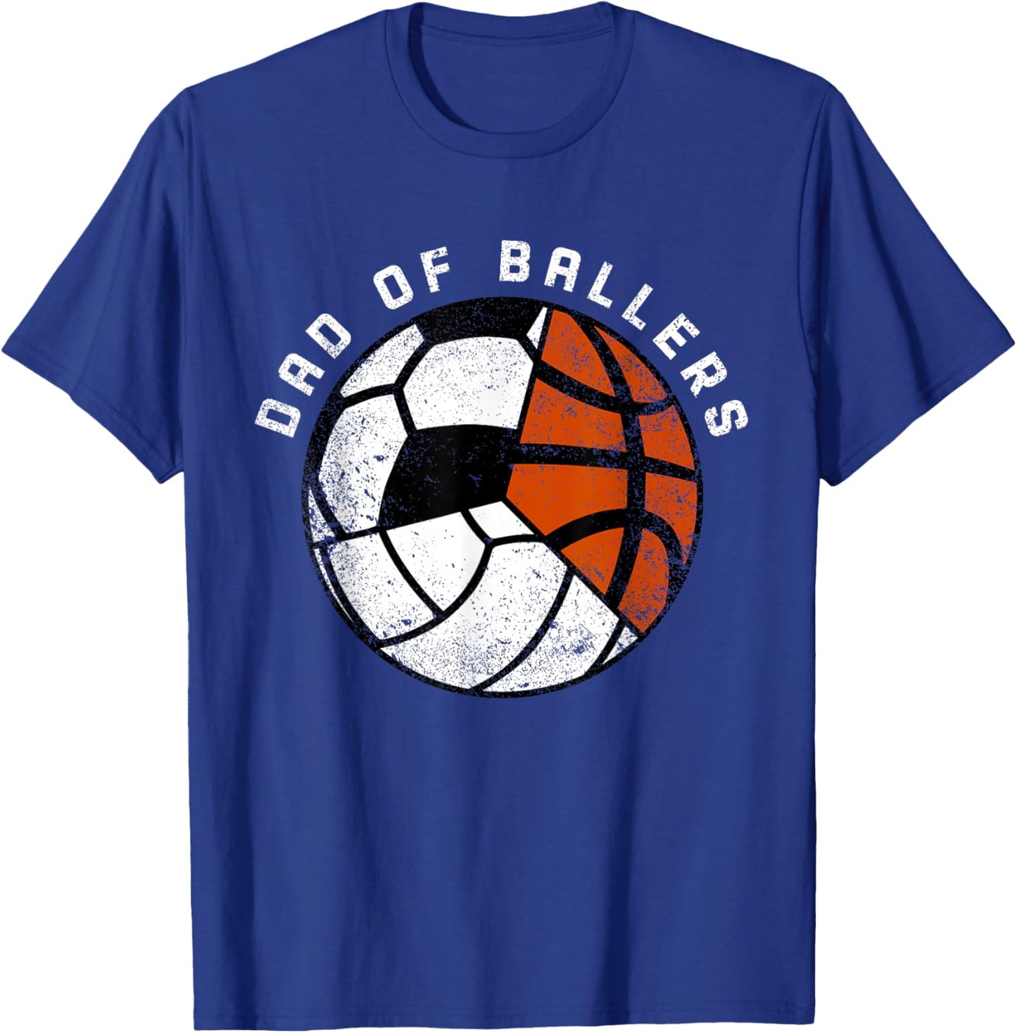 Dad Of Ballers Funny Volleyball Soccer Basketball Dad T-Shirt - T-Shirt | Royal