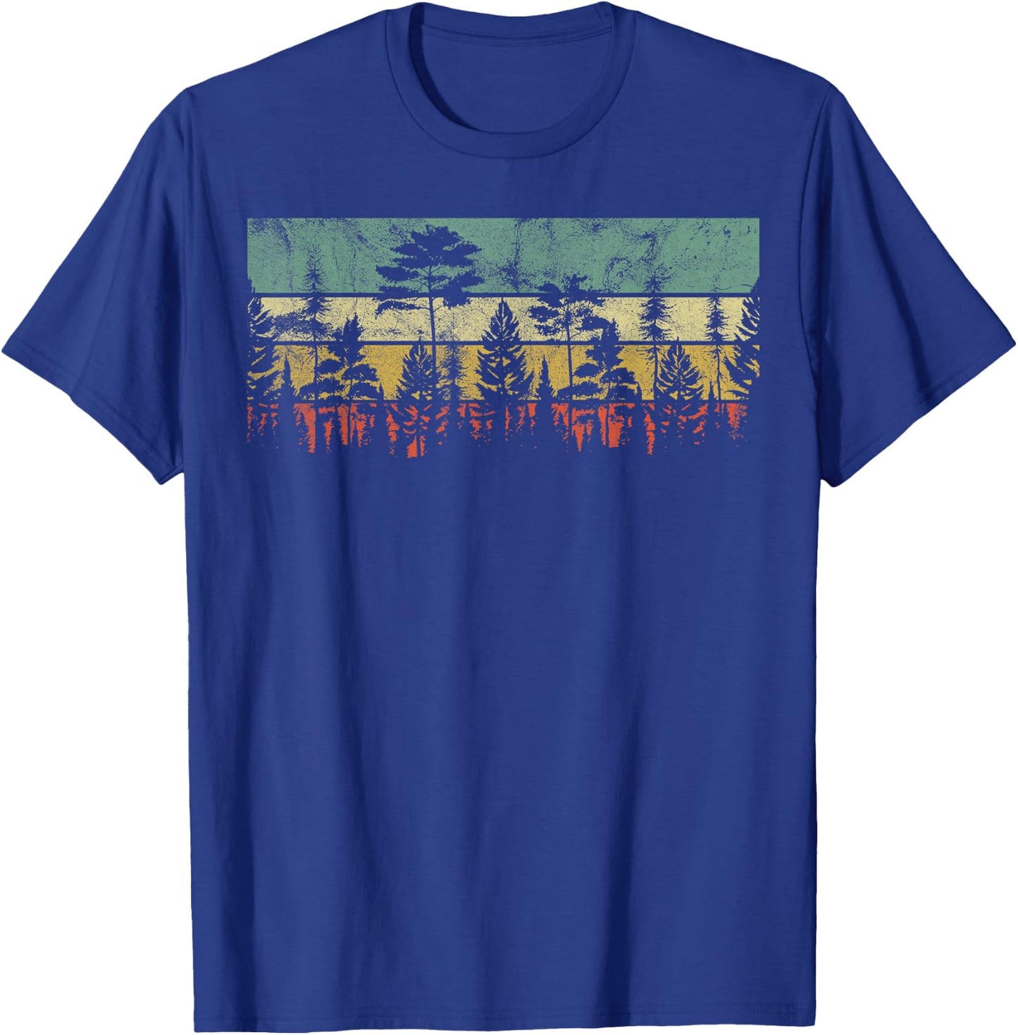 Trees Outdoors Wildlife Nature Vintage Forest Nature Retro T-Shirt - T-Shirt | Royal