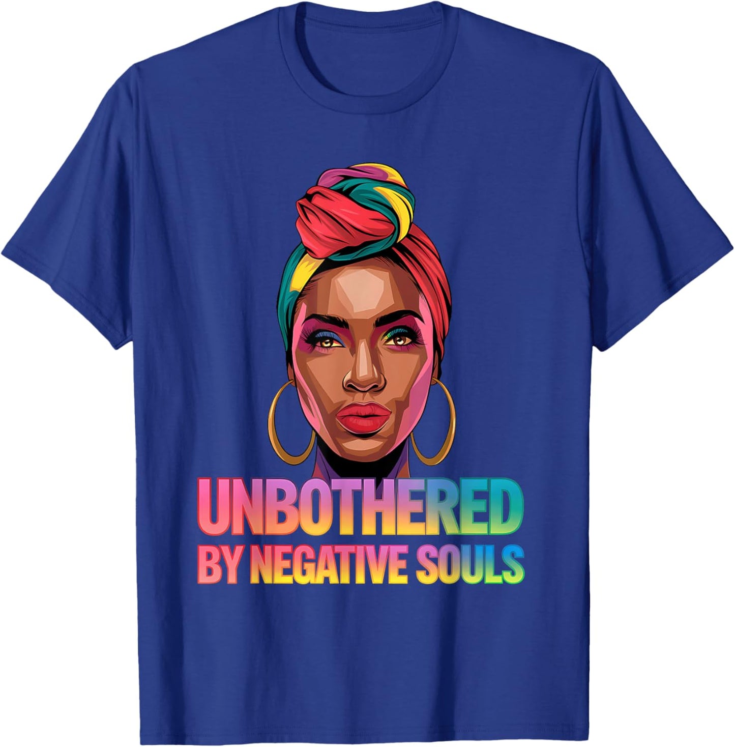 Unbothered By Negative Souls Camo Black African American T-Shirt - T-Shirt | Royal