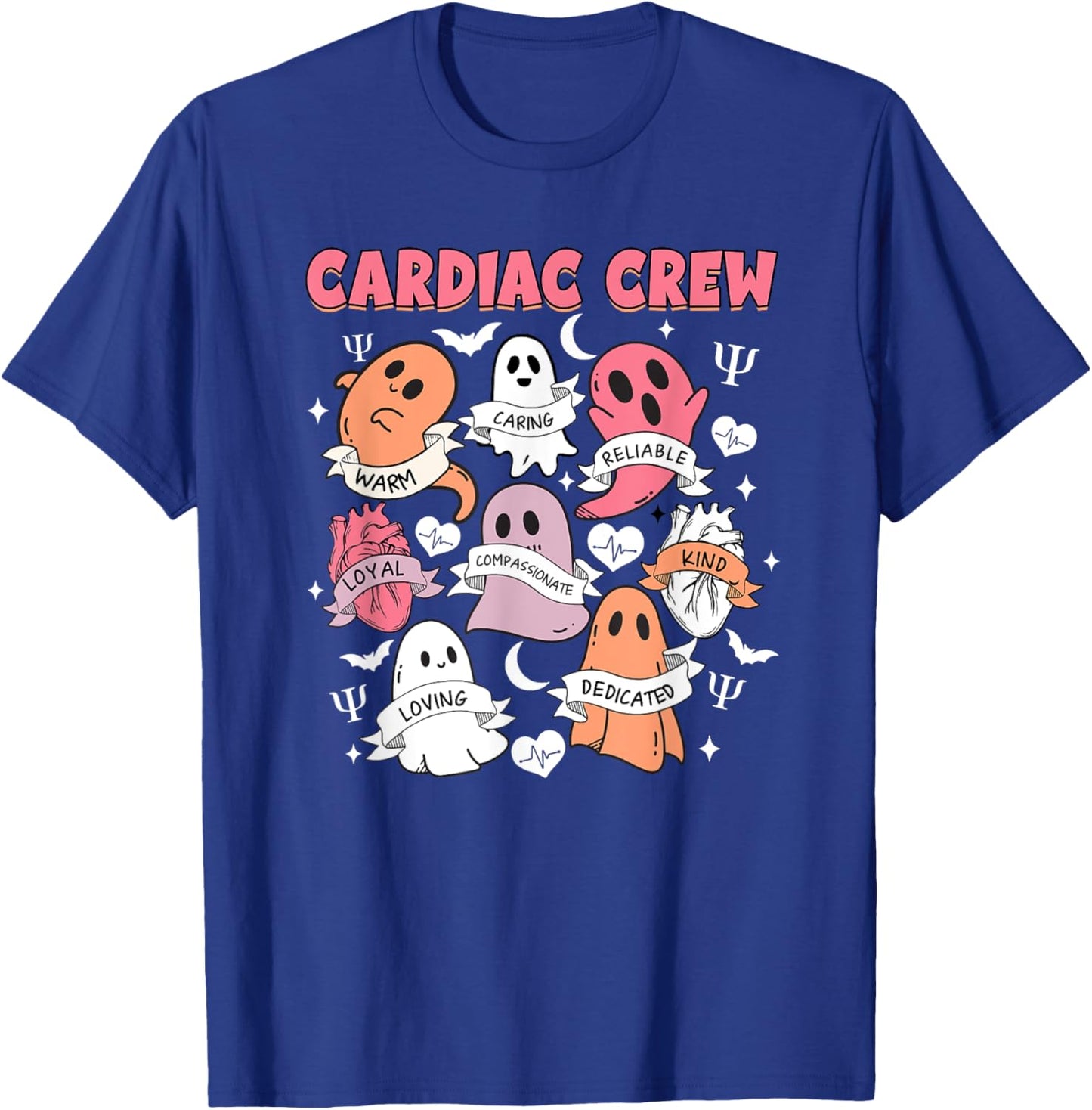 Cardiac Crew Cardiology Nurse Cardiologist Boo Halloween T-Shirt - T-Shirt | Royal