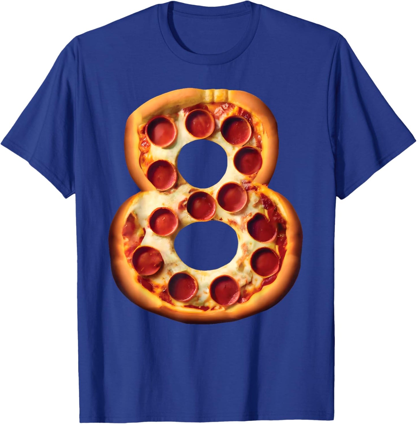 8th Birthday Pizza Party Boys Cheese Kids Pie Eight Bday Boy T-Shirt - T-Shirt | Royal