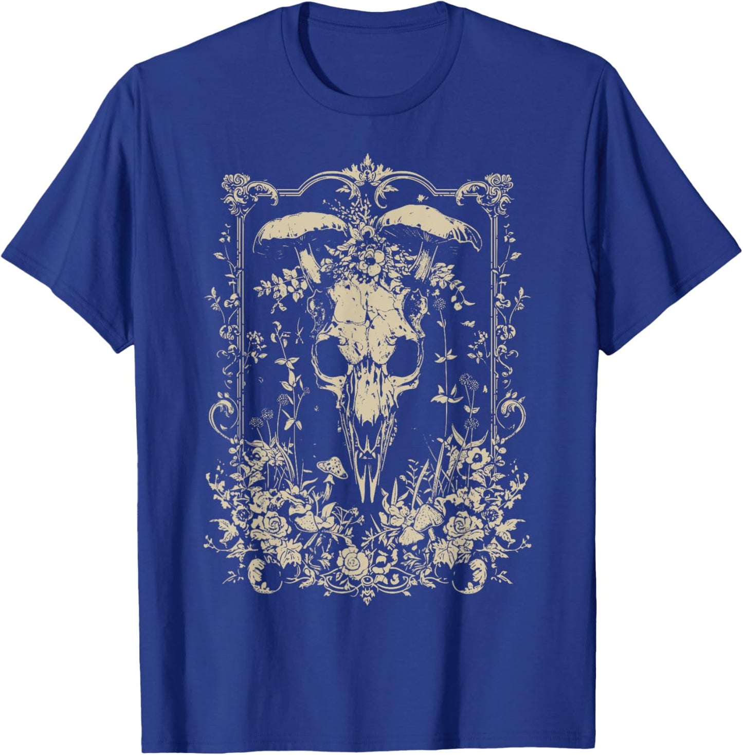 Wolf Skull | Dark Academia Witchy Wicca Witchcore Crowcore T-Shirt - T-Shirt | Royal