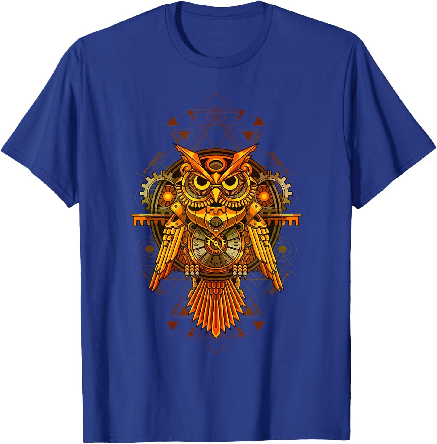 Mechanical Steampunk Owl. T-Shirt - T-Shirt | Royal