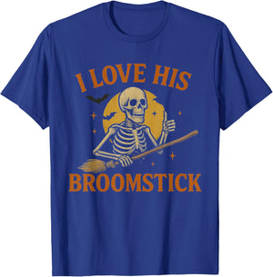 I Like Her Pumpkins I Like His Broomstick Halloween Couples T-Shirt - T-Shirt | Royal