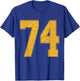 Number 74 Numbered Uniform Sports Team Jersey 74th Birthday T-Shirt - T-Shirt | Royal