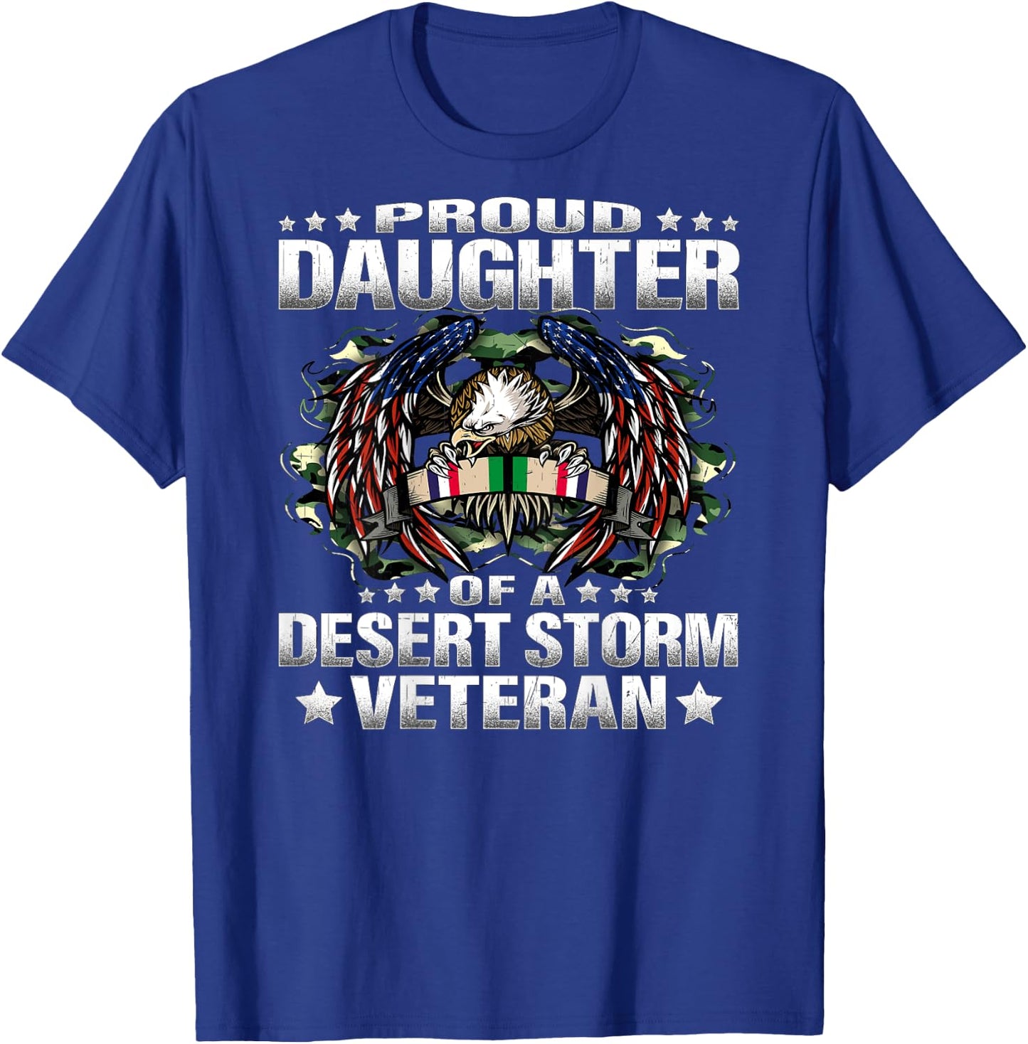 Proud Daughter Of A Desert Storm Veteran Military Child T-Shirt - T-Shirt | Royal