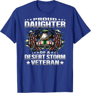 Proud Daughter Of A Desert Storm Veteran Military Child T-Shirt - T-Shirt | Royal