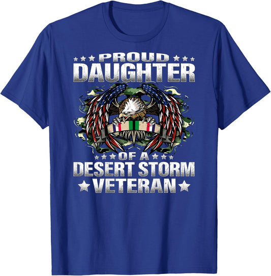 Proud Daughter Of A Desert Storm Veteran Military Child T-Shirt - T-Shirt | Royal