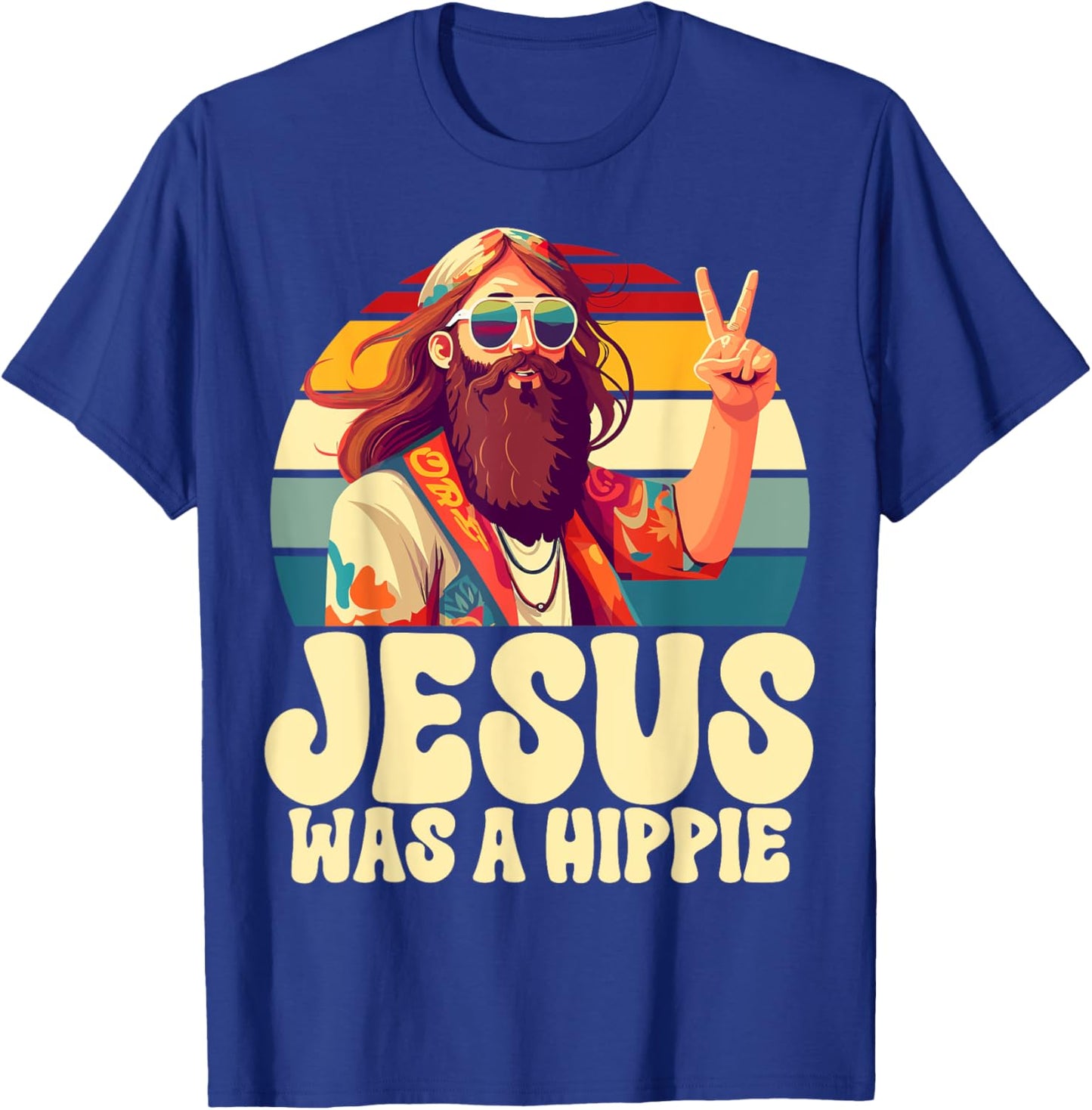 Jesus was a Hippie , Small, Black T-Shirt - T-Shirt | Royal