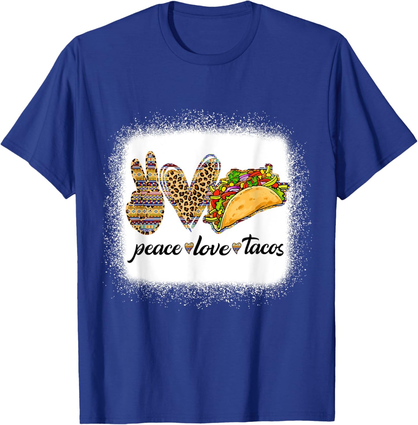 Peace Love Tacos Shirt Cute Taco Tuesday Mexican Food Lovers T-Shirt - T-Shirt | Royal