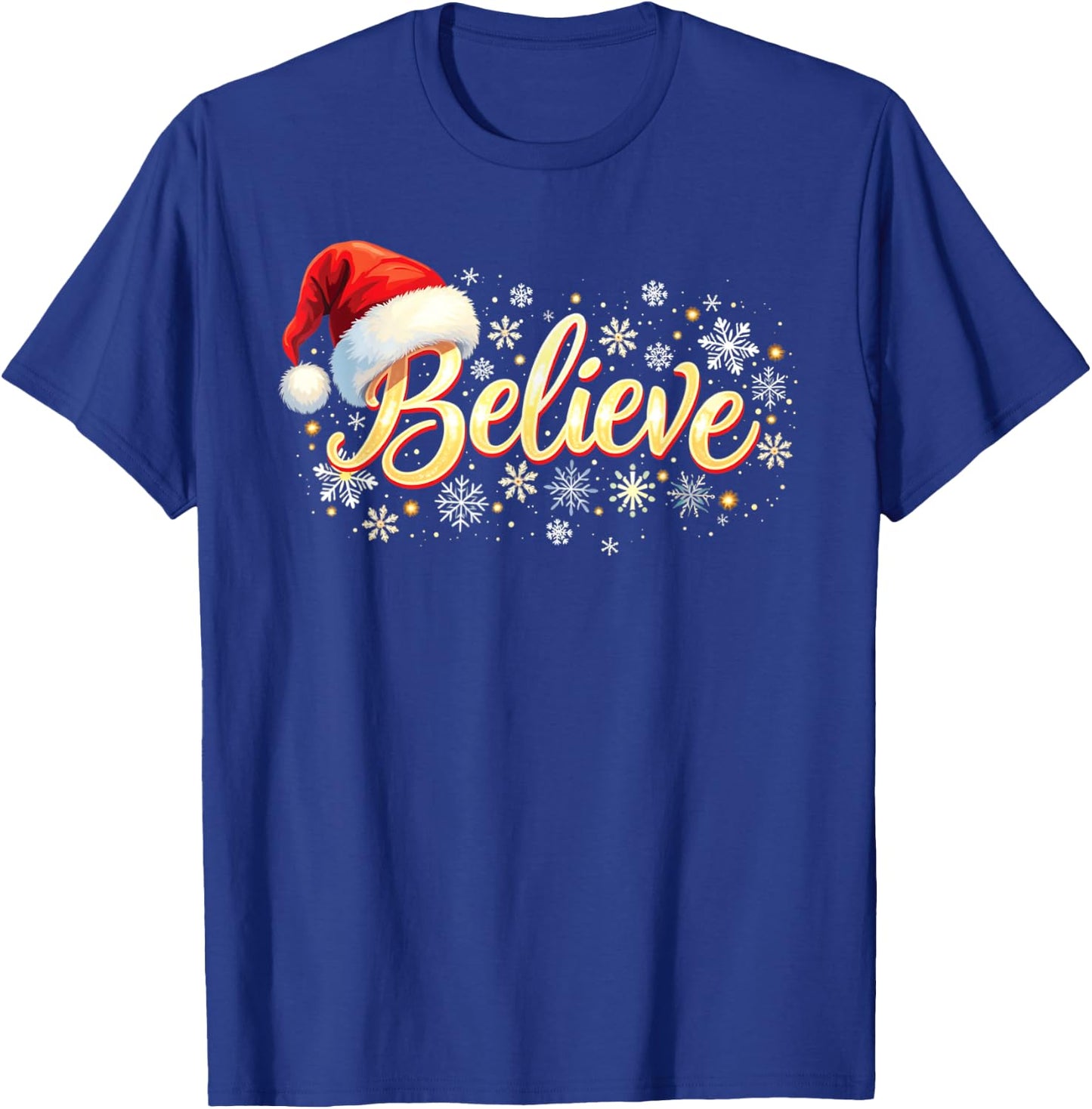 Believe Christmas Shirt Believe Santa T-Shirt - T-Shirt | Royal