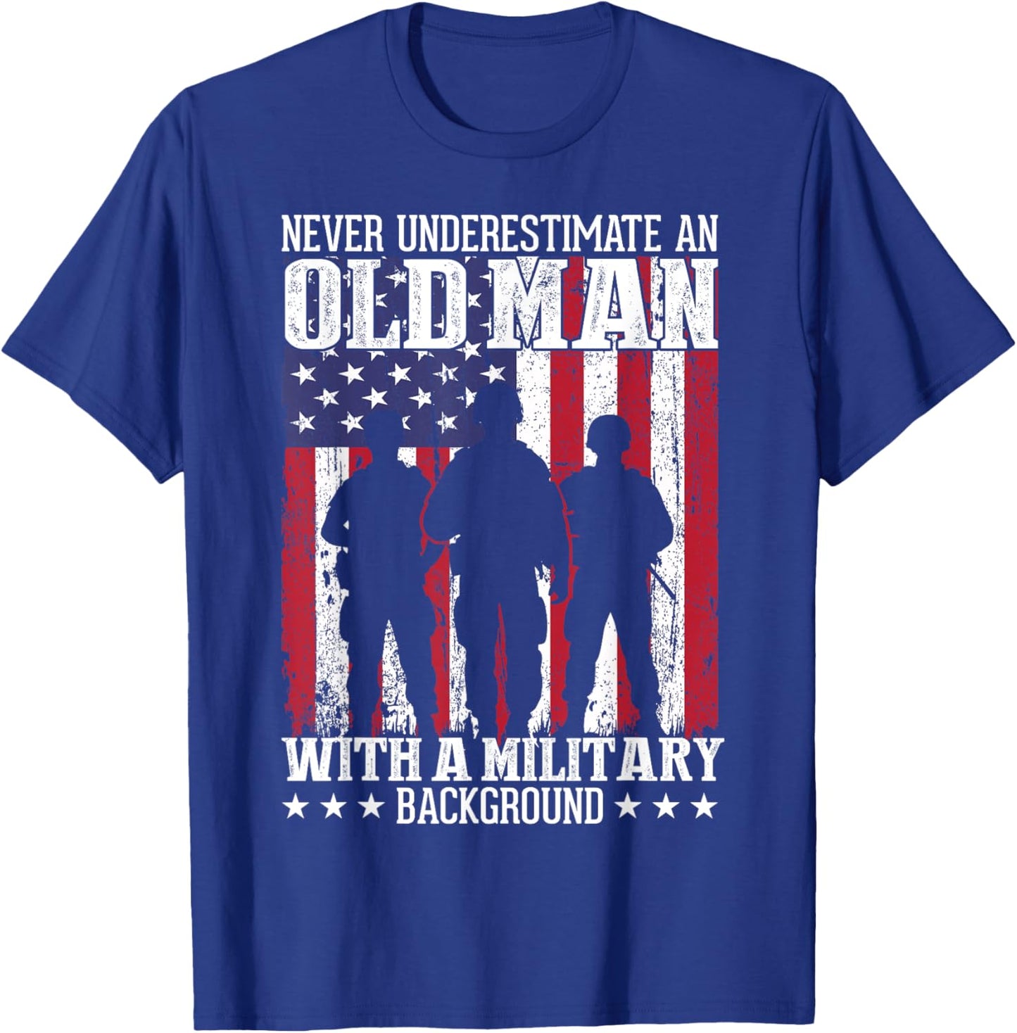 Veteran Old Man USA Veterans Day US Army America Veteran T-Shirt - T-Shirt | Royal