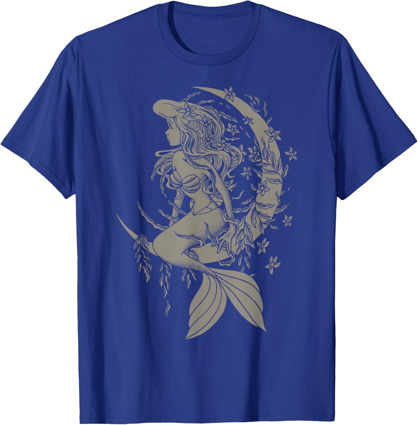 Disney Little Mermaid Ariel Tattoo Style Portrait T-Shirt - T-Shirt | Royal
