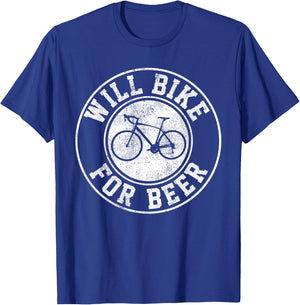Bicycle Road Bike Beer Funny Road Cyclist Gift T-Shirt - T-Shirt | Royal
