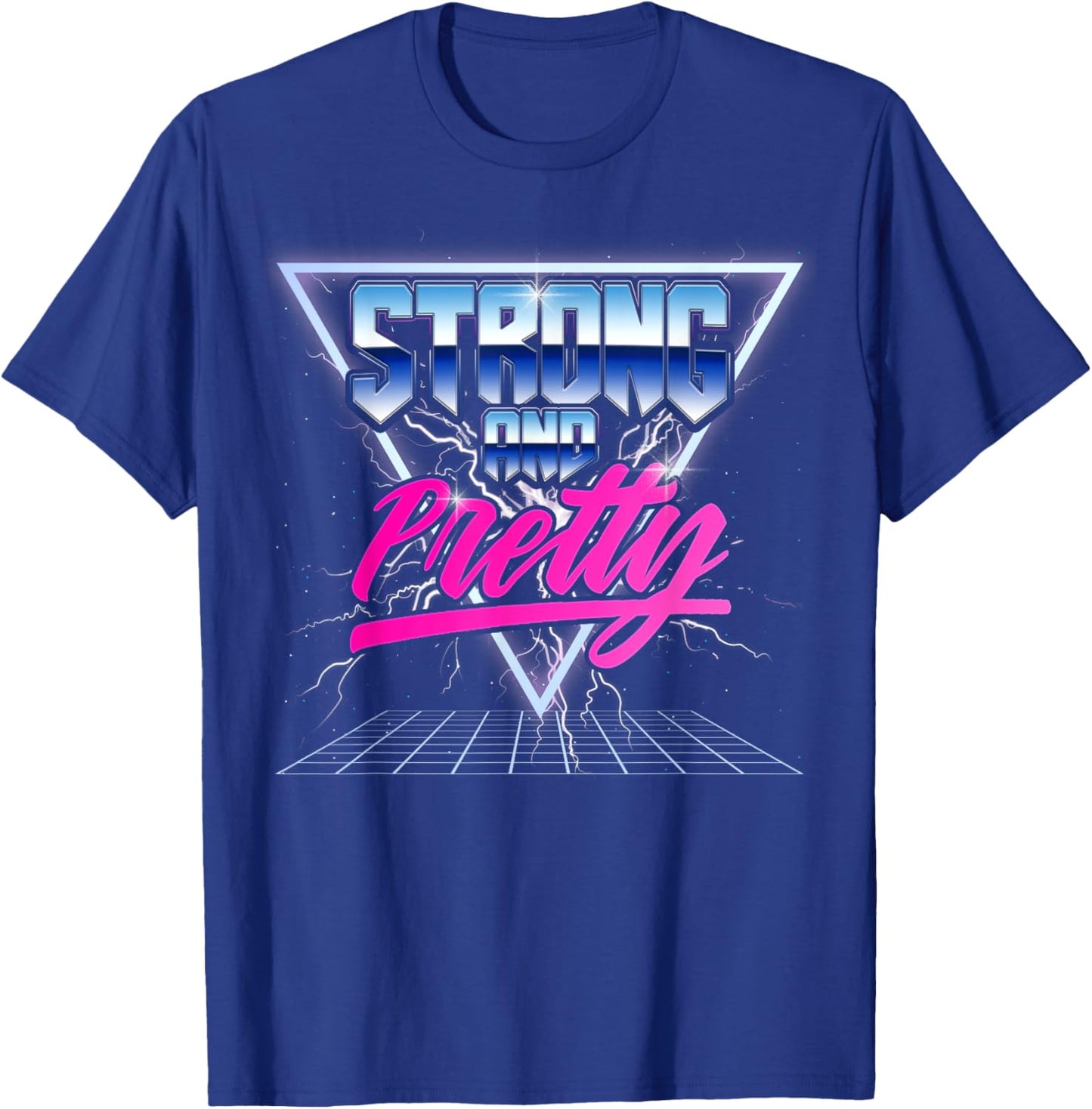 Strong and Pretty 90s 80s Vaporwave Bodybuilding Gym Men T-Shirt - T-Shirt | Royal