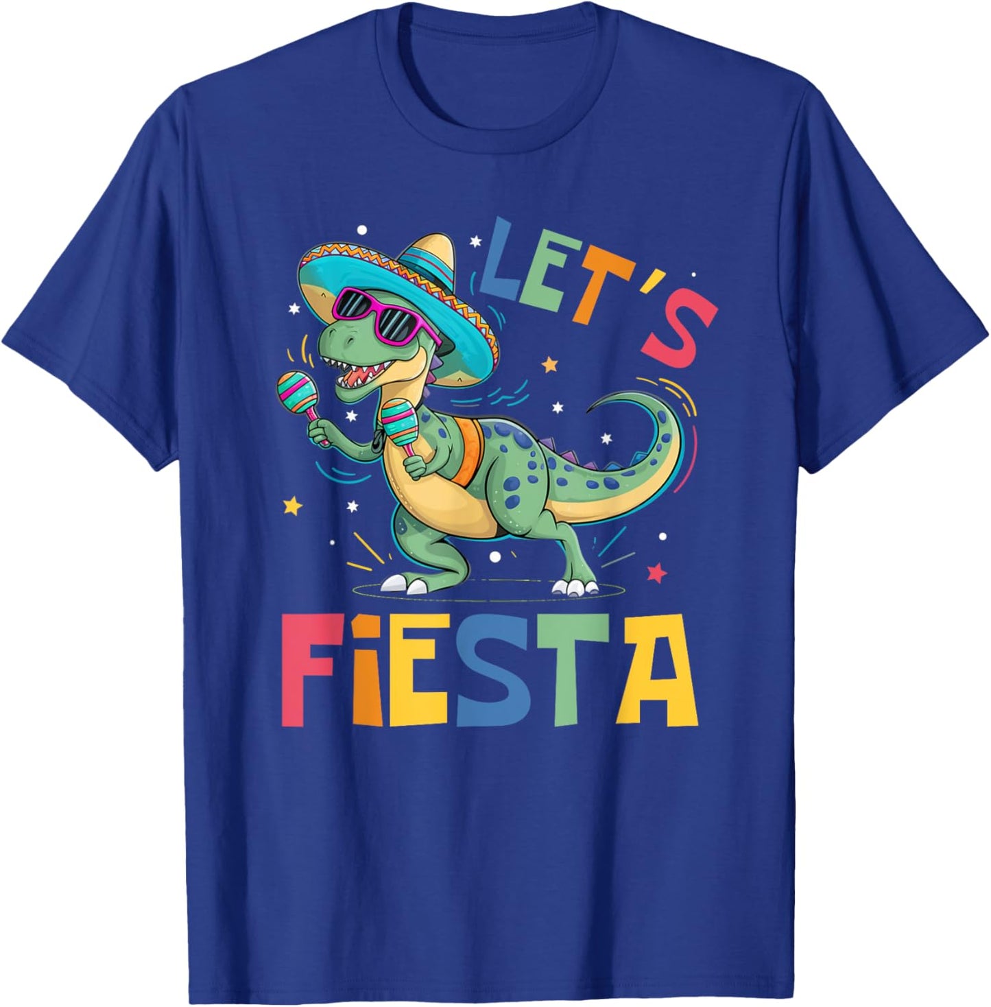 Let's Fiesta Trex Funny Cinco De Mayo Dinosaur Boy Girl Kids T-Shirt - T-Shirt | Royal