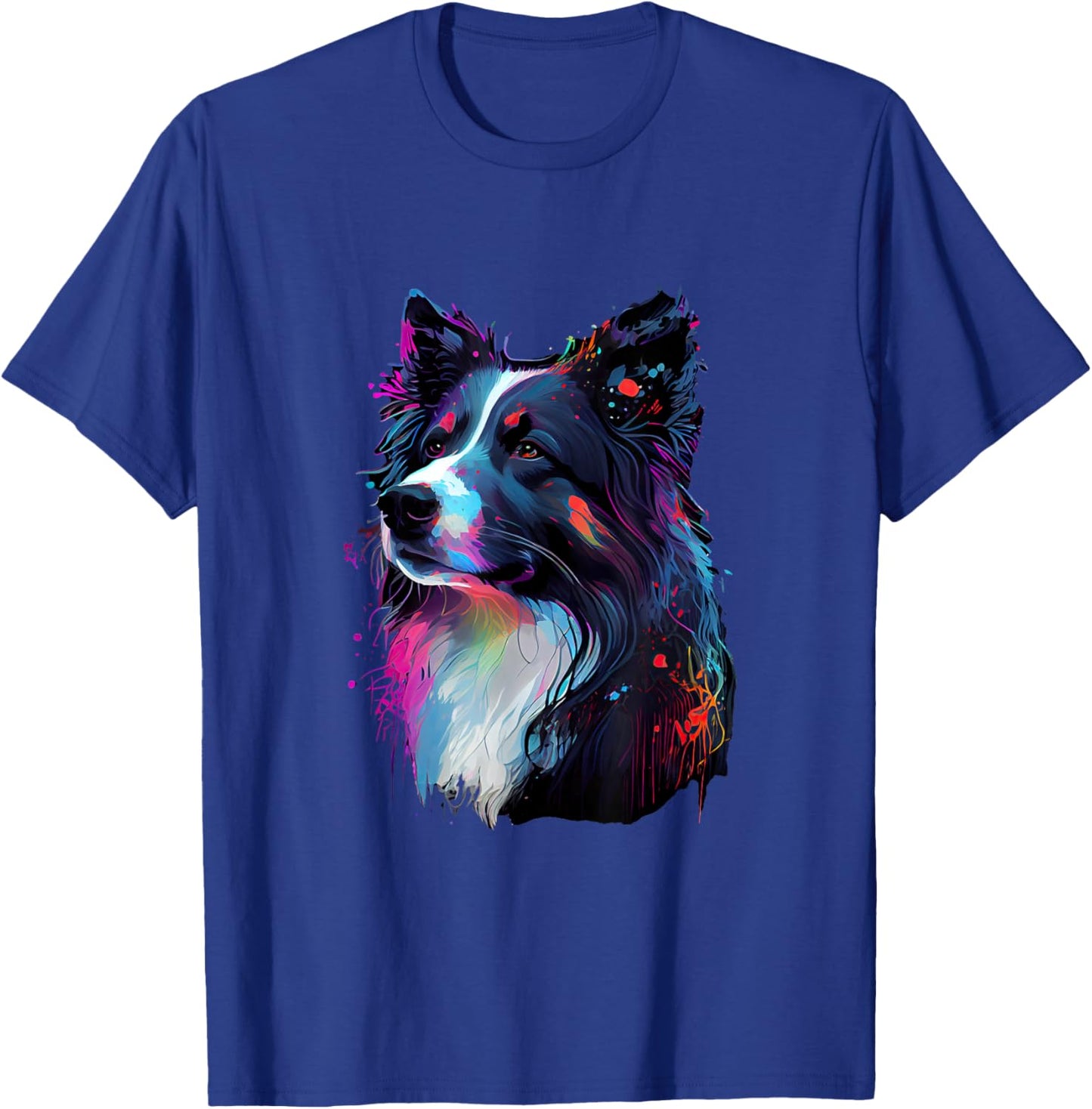 Border Collie Lovers Colorful Pop Art Border Collie T-Shirt - T-Shirt | Royal