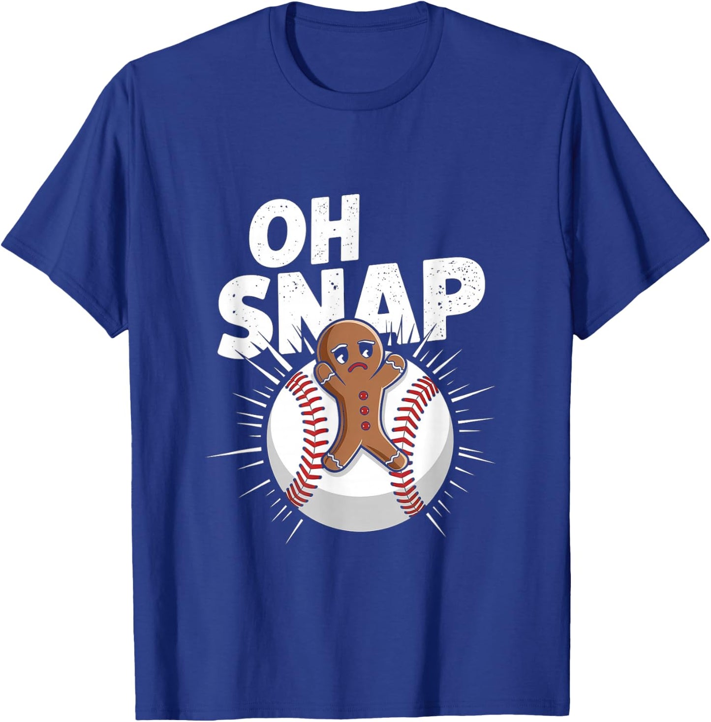 Oh Snap Christmas Baseball Gingerbread T-Shirt - T-Shirt | Royal