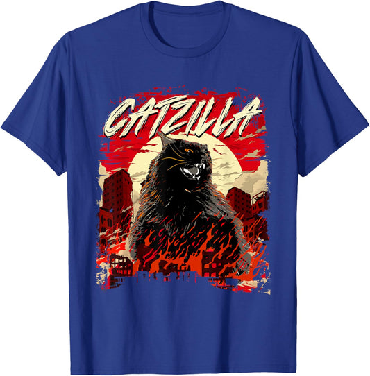 Catzilla - Cat Lover Kitten Owner Kitty Women Girls Kids T-Shirt - T-Shirt | Royal