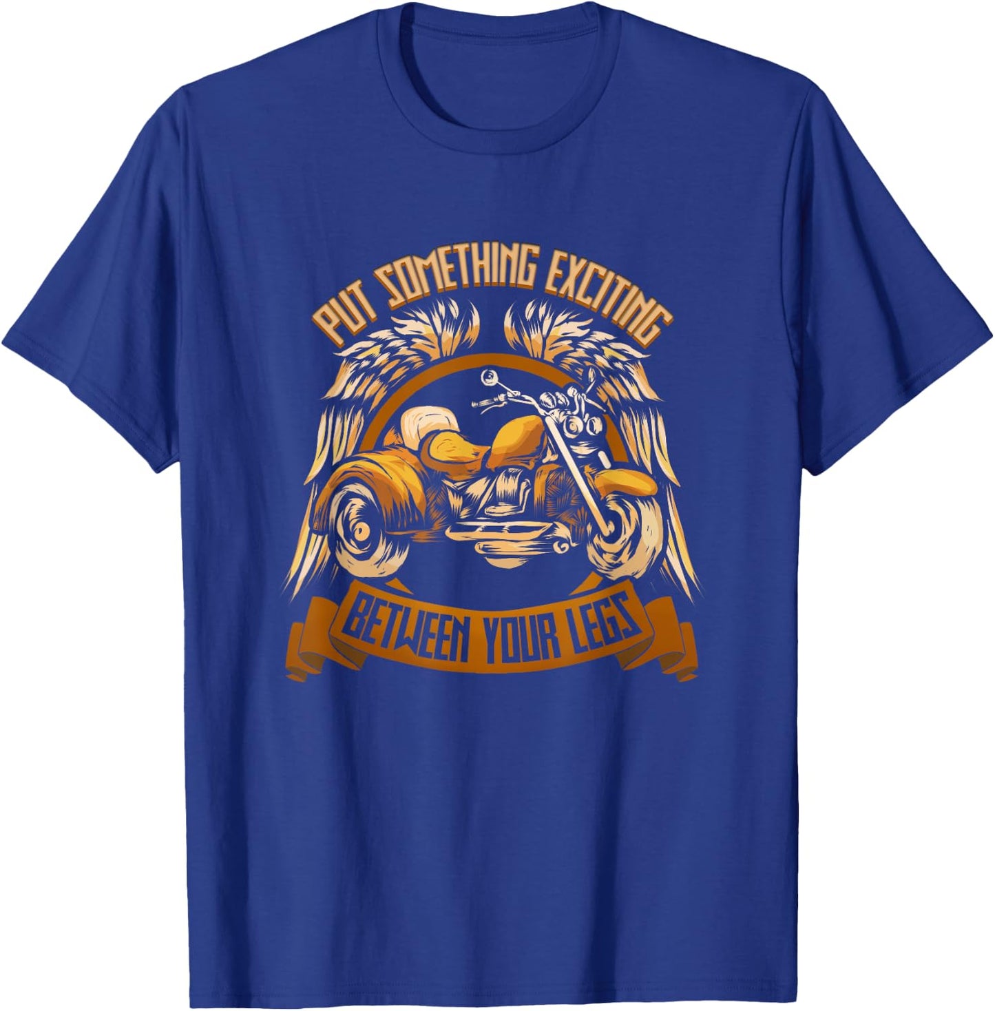 Motorcycle Trike Motortrike Three Wheeler Biker Wings Gift T-Shirt - T-Shirt | Royal