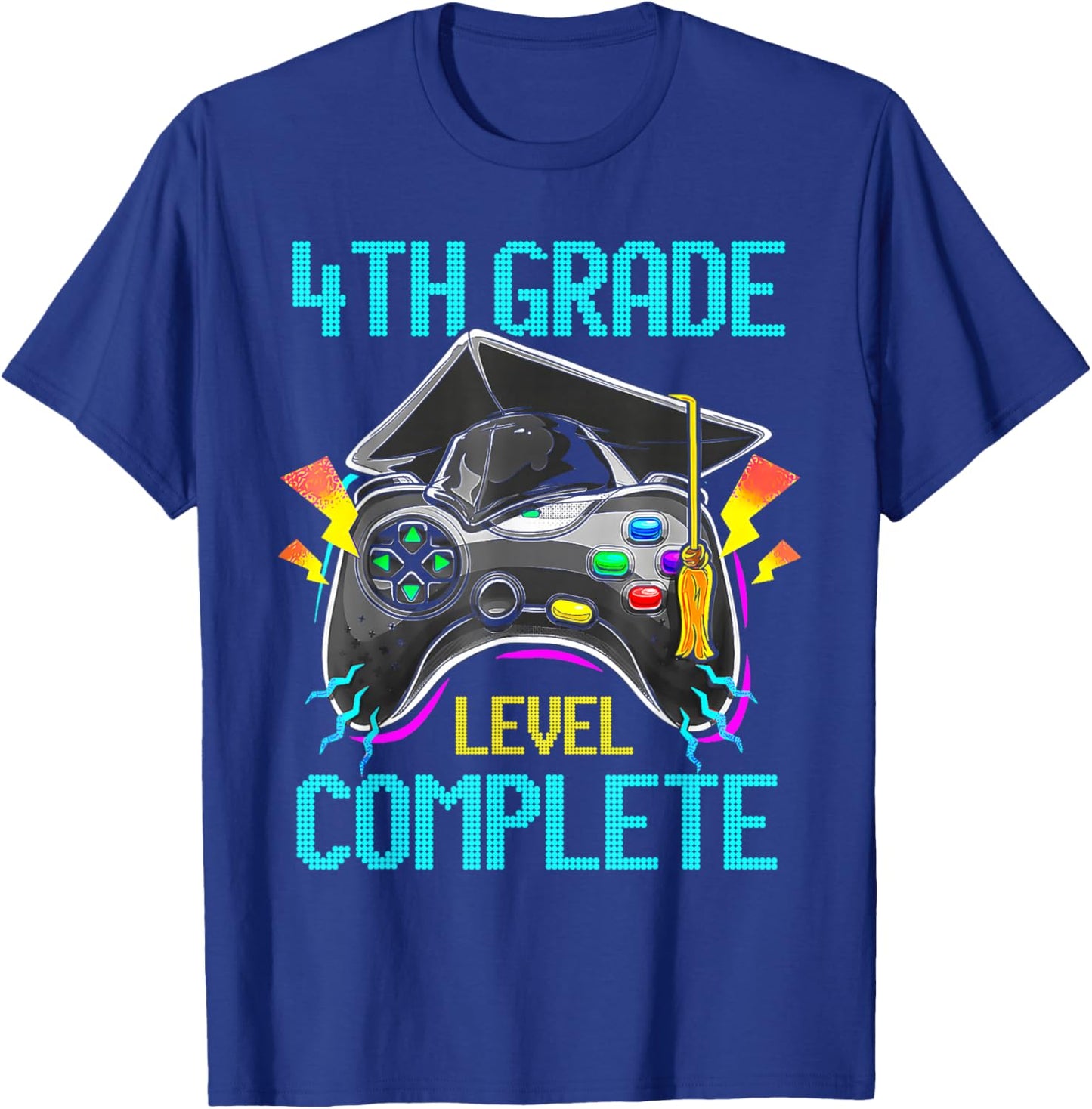 4th Grade Level Complete Last Day Of School Graduate Boys T-Shirt - T-Shirt | Royal