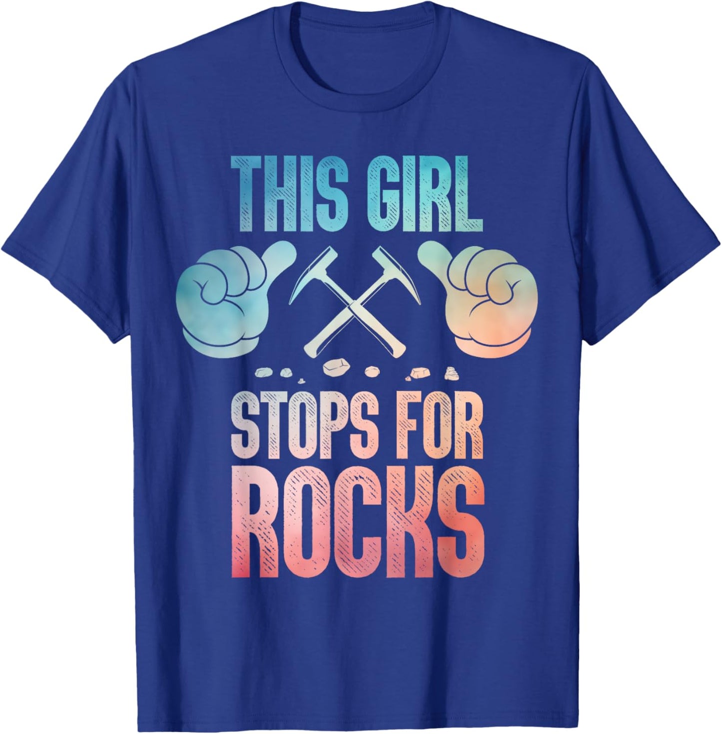 Cool Geology Art Girls Geologist Rock Collector T-Shirt - T-Shirt | Royal