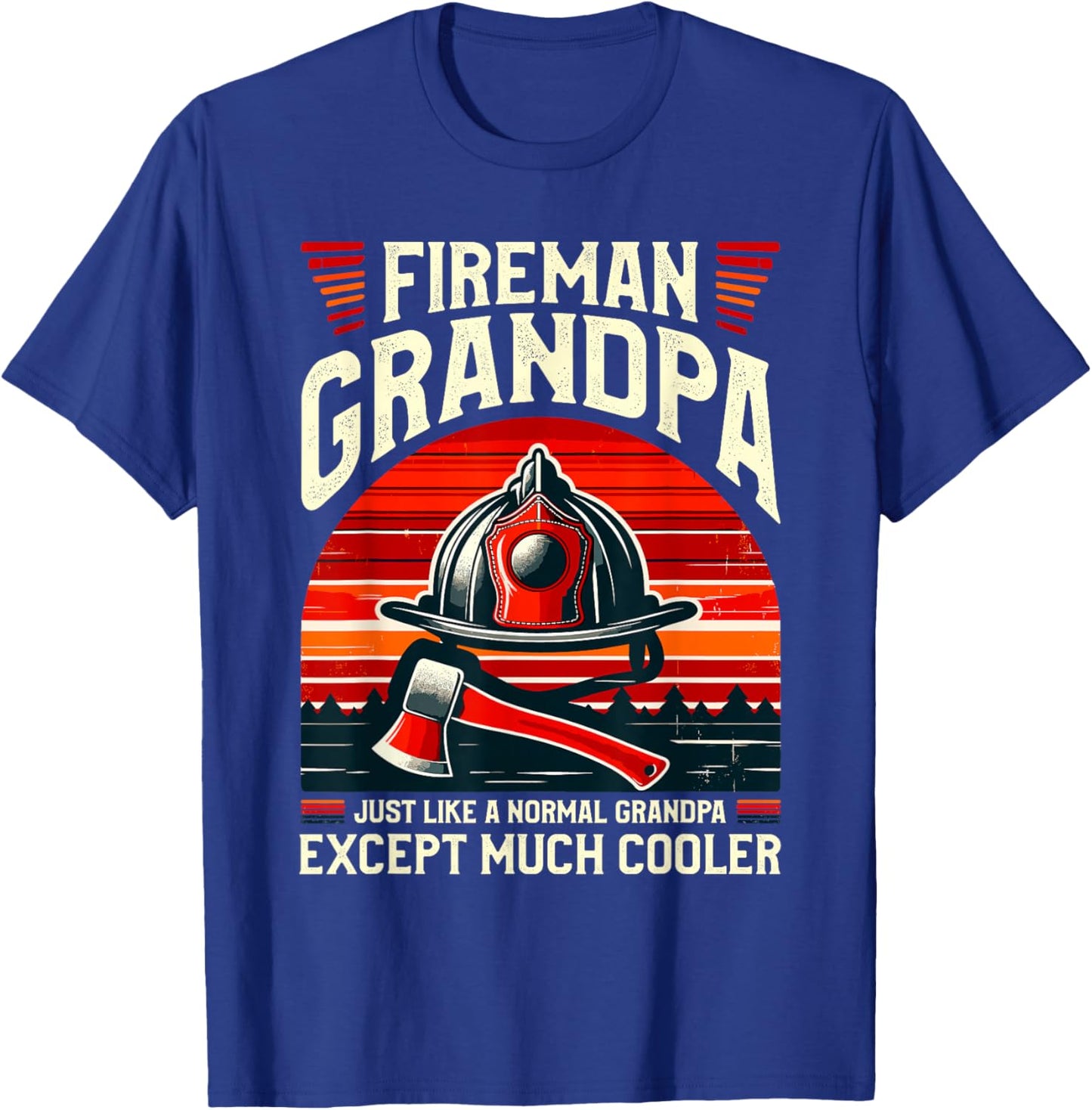Fireman Grandpa Fireman Grandfather T-Shirt - T-Shirt | Royal