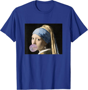 Fine Arts Vermeer Mädchen mit Kaugummi für eine Kunsthacke T-Shirt - T-Shirt | Royal