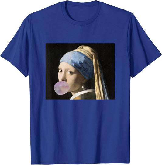 Fine Arts Vermeer Mädchen mit Kaugummi für eine Kunsthacke T-Shirt - T-Shirt | Royal
