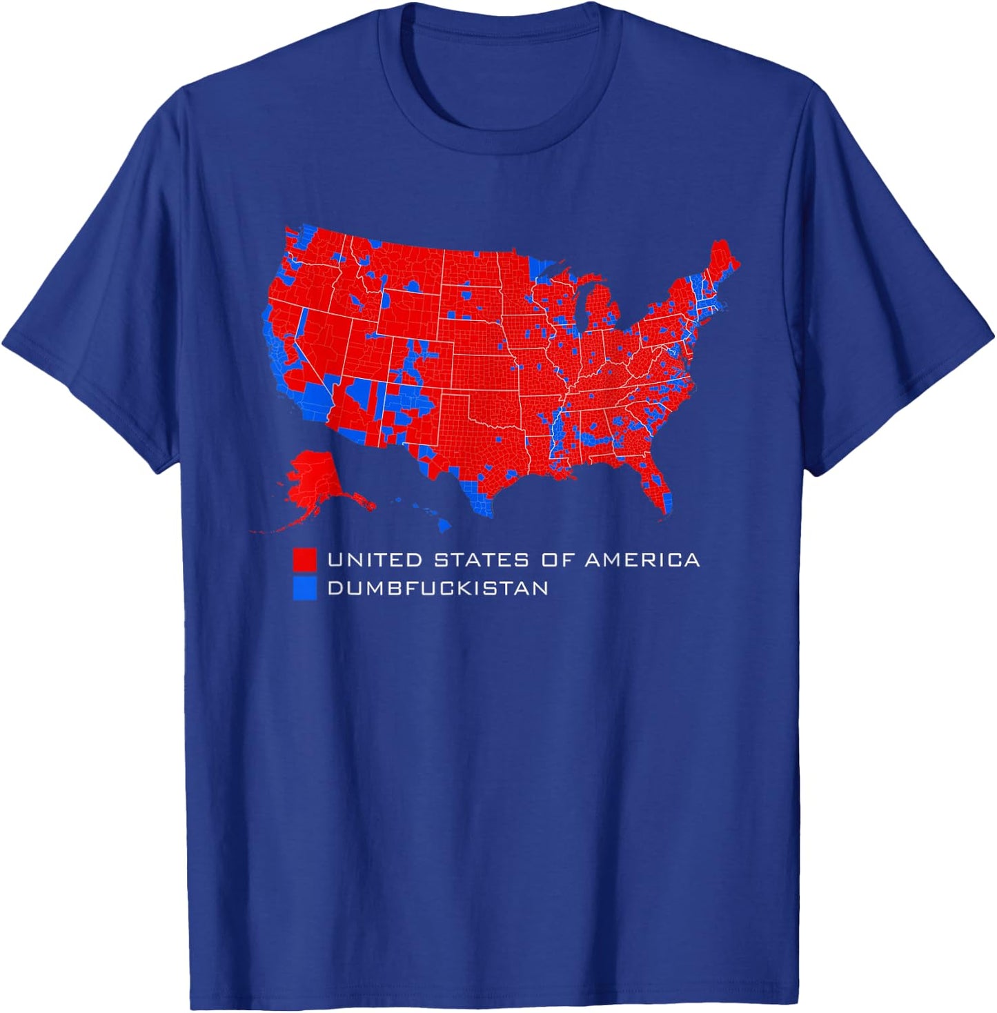 Election Map United States of America Dumbfuckistan T-Shirt - T-Shirt | Royal