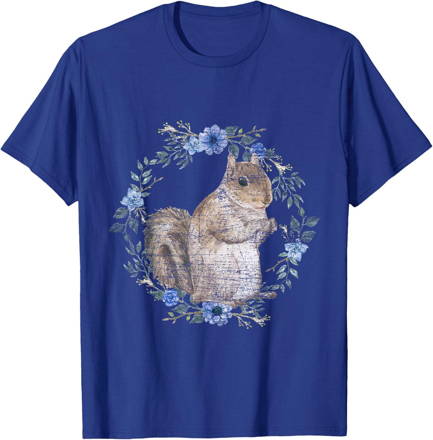 Flower Circle Animal Squirrel T-Shirt - T-Shirt | Royal