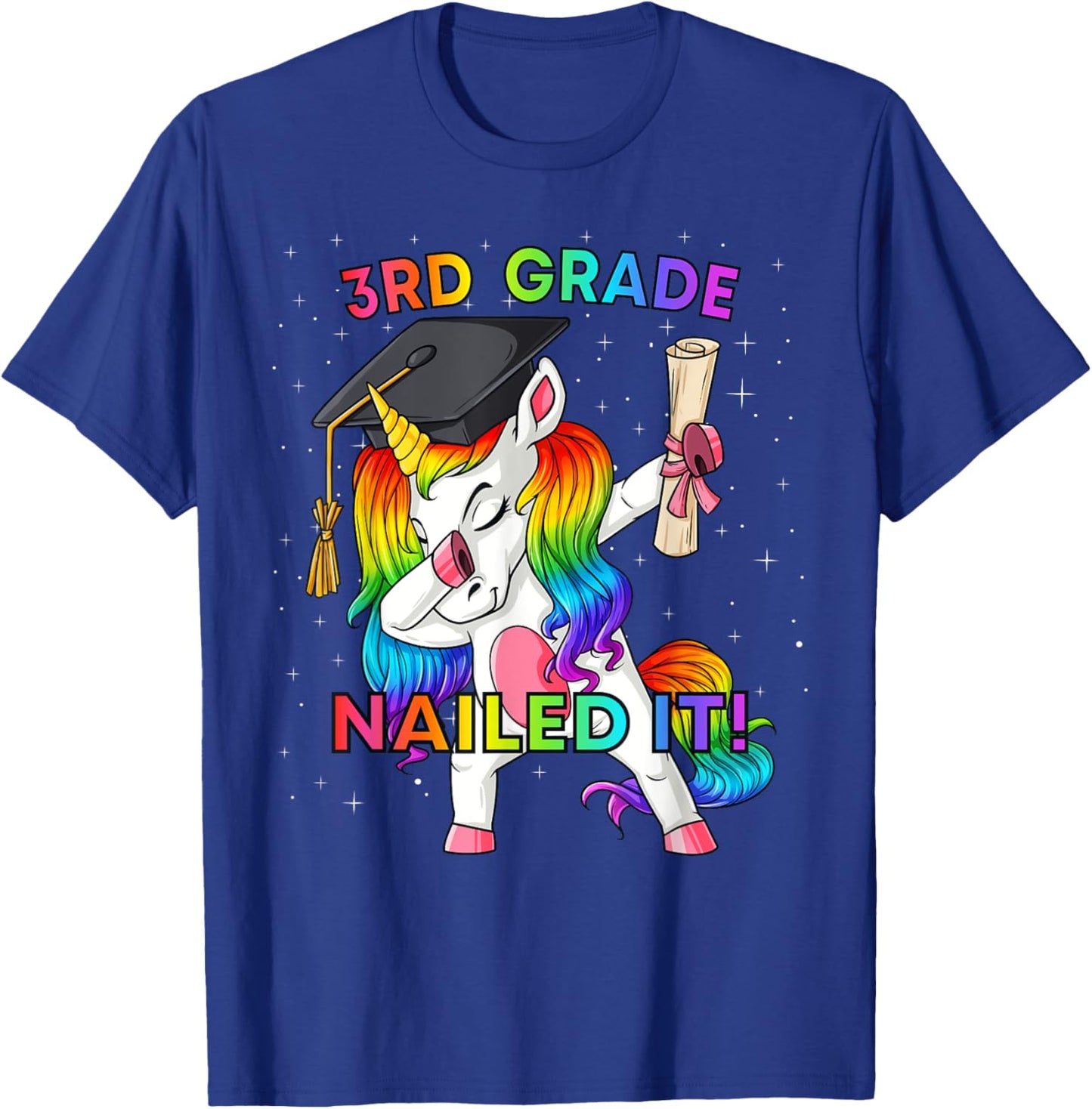 Dabbing Unicorn 3rd Grade Nailed It Graduation Girls Kids T-Shirt - T-Shirt | Royal