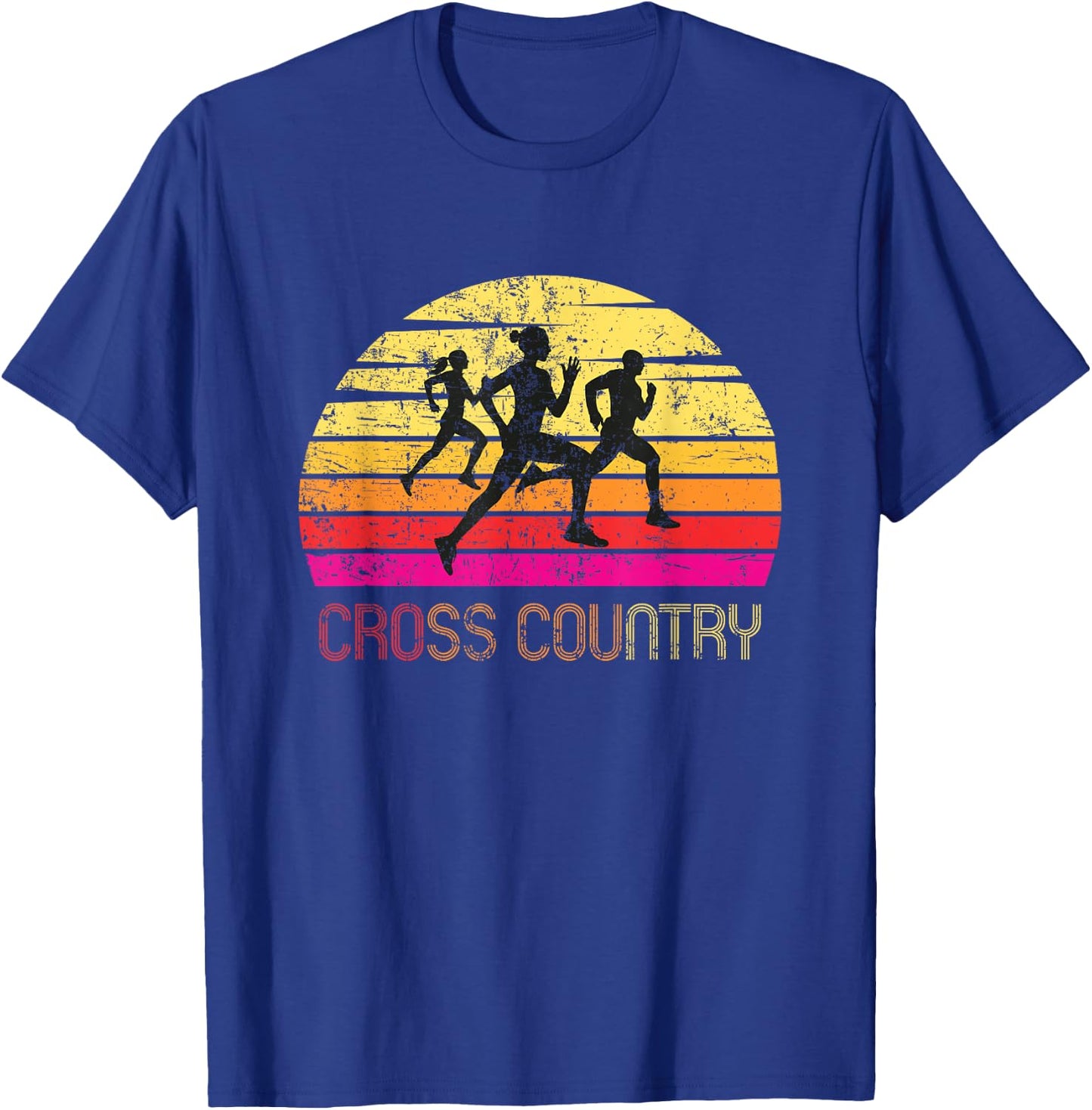 Vintage Retro Cross Country - Cross country Running Gift T-Shirt - T-Shirt | Royal