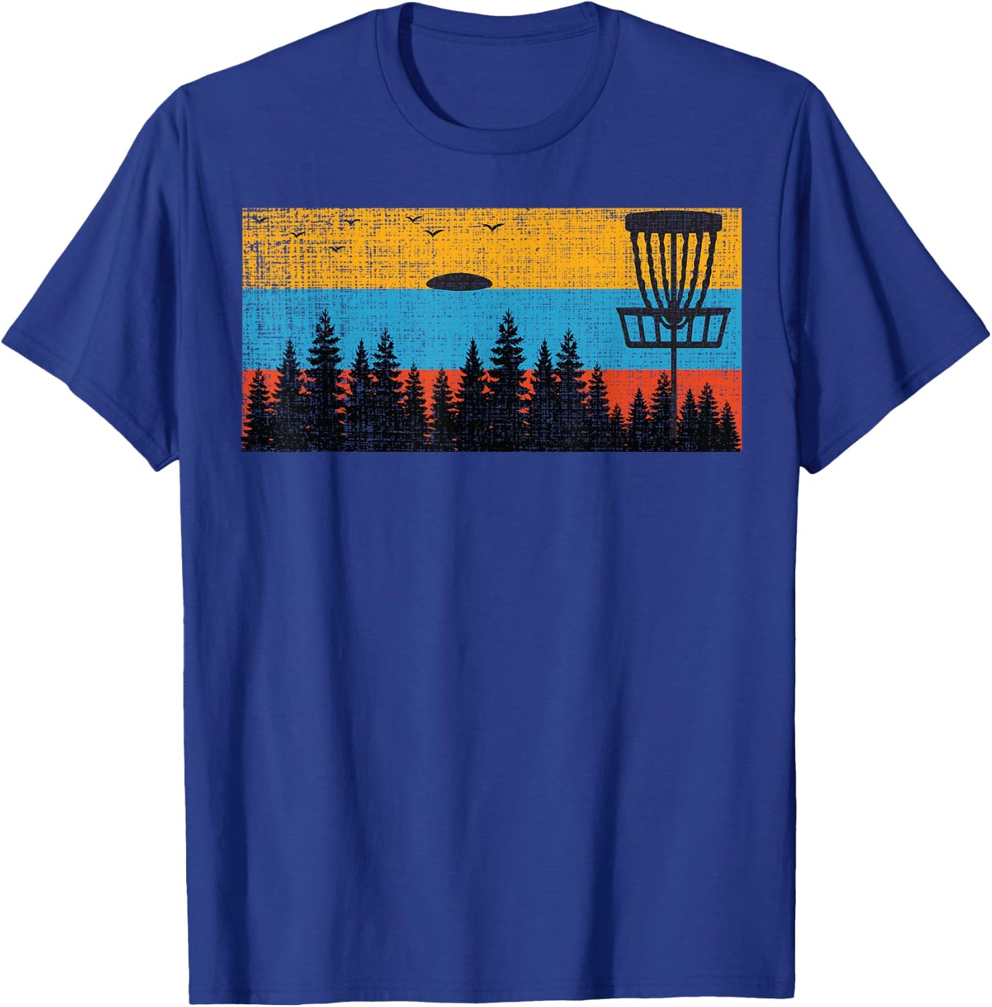 Retro Disc Golf Frolf Frisbee Vintage 70s 80s Style T-Shirt - T-Shirt | Royal