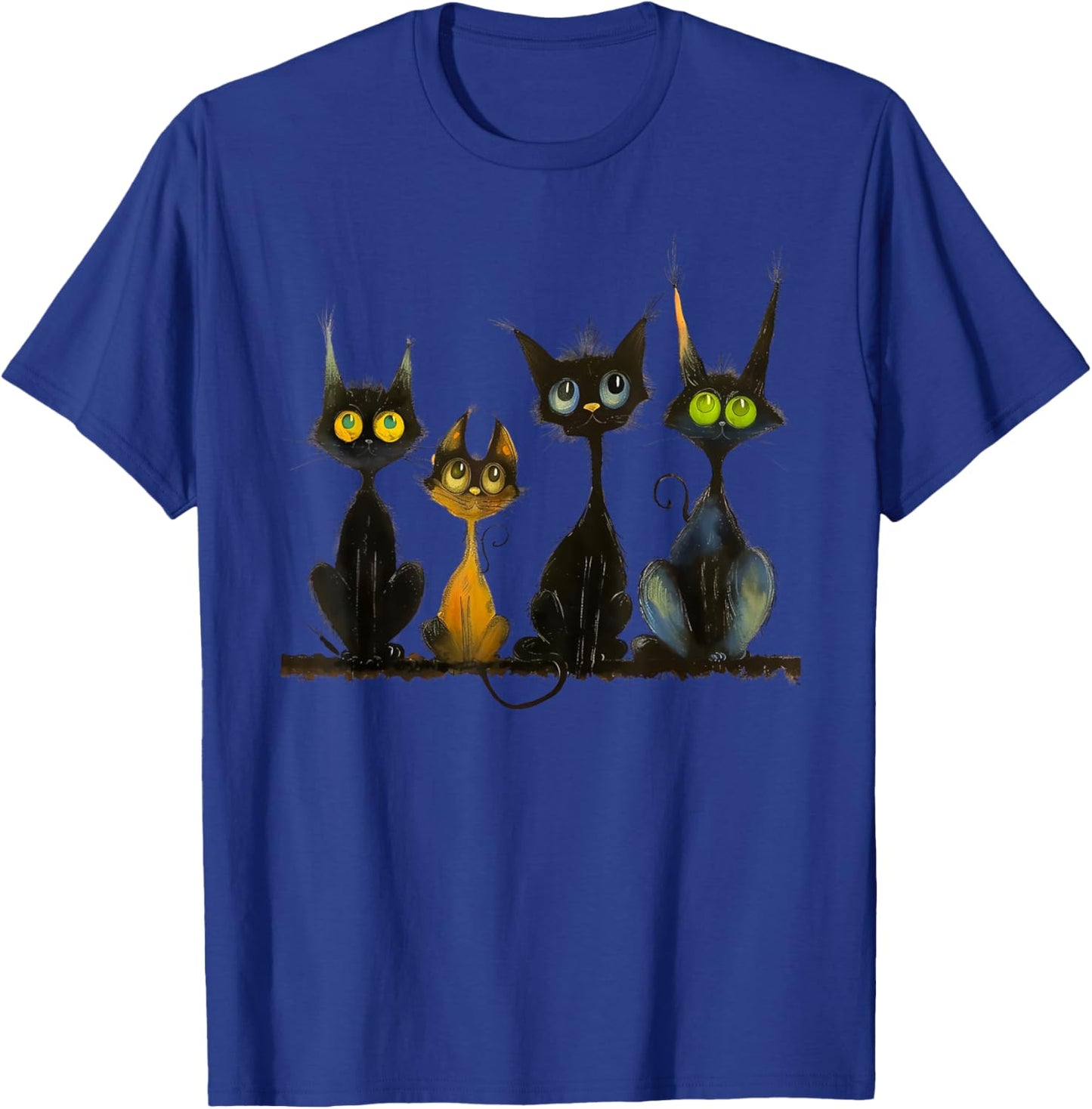 Whimsical Mid-Century Modern Look Cats 50& 60s Style T-Shirt - T-Shirt | Royal