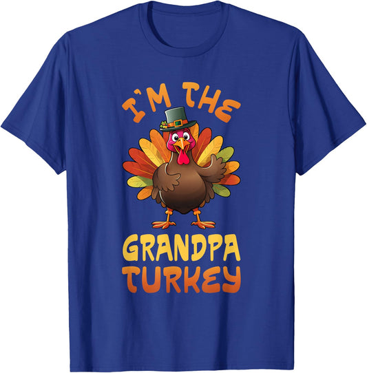 I'm The Grandpa Turkey Funny Thanksgiving Family Matching T-Shirt - T-Shirt | Royal