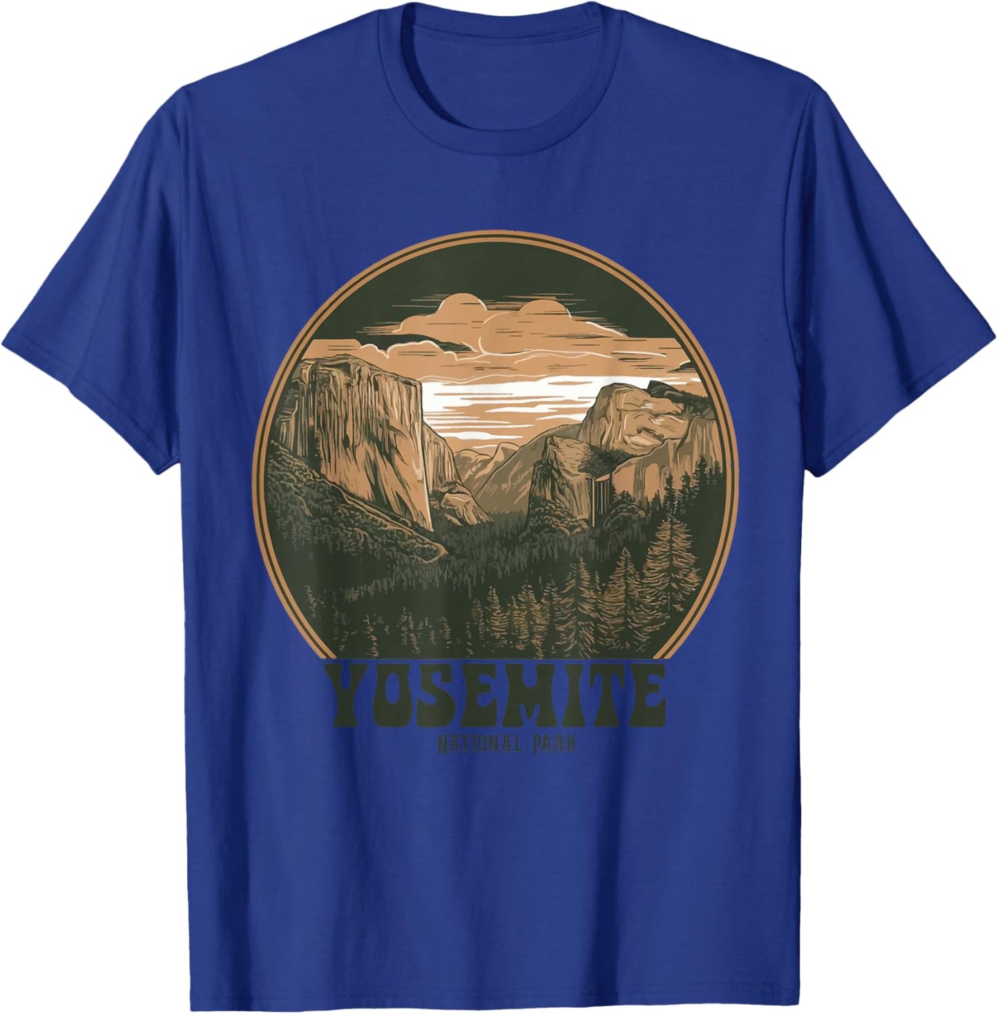 Retro Yosemite Half-Dome Women-Men National Park 2026 T-Shirt - T-Shirt | Royal