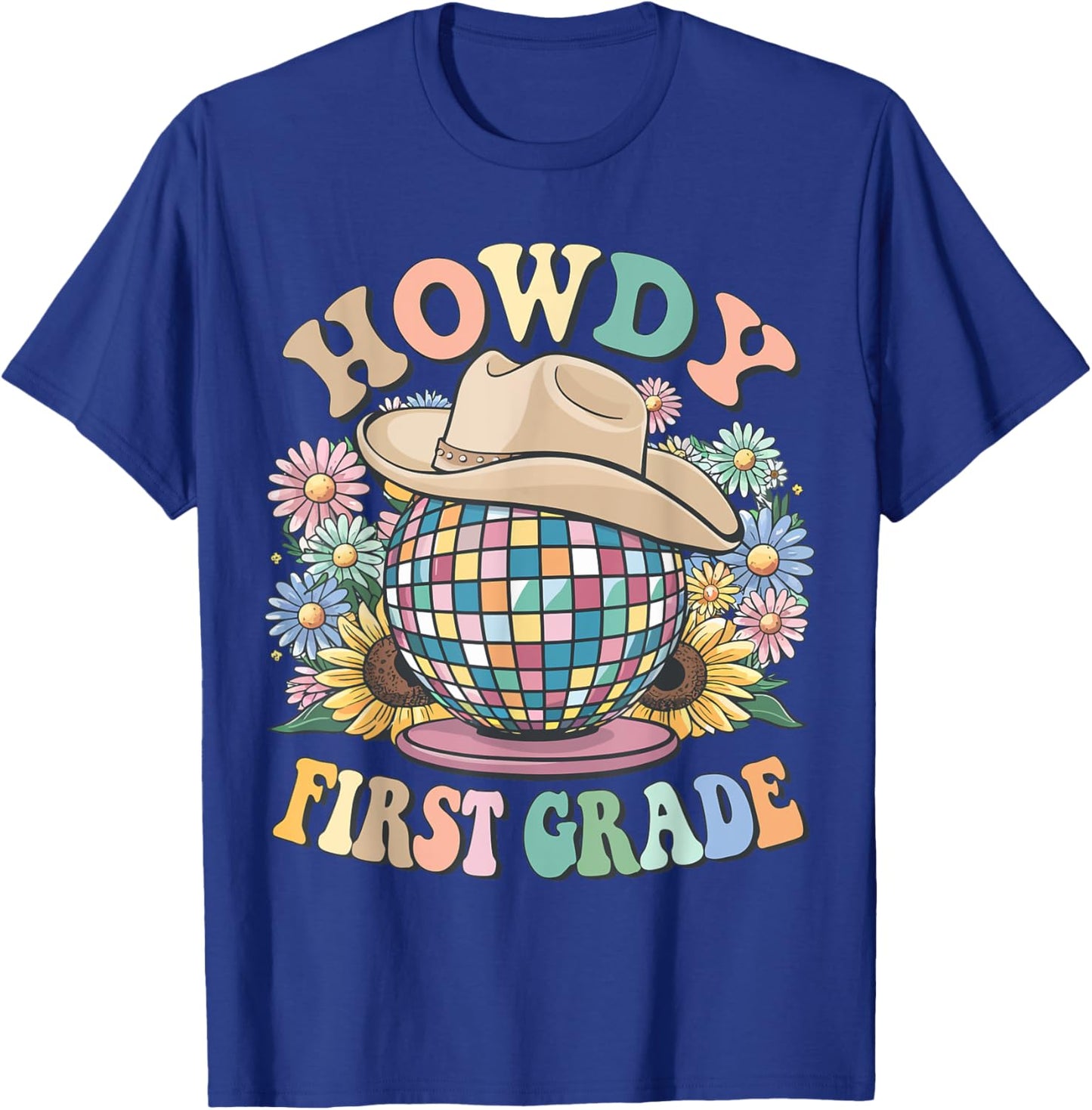 Howdy First Grade Cowgirl Country 1st Grade Back to School T-Shirt - T-Shirt | Royal
