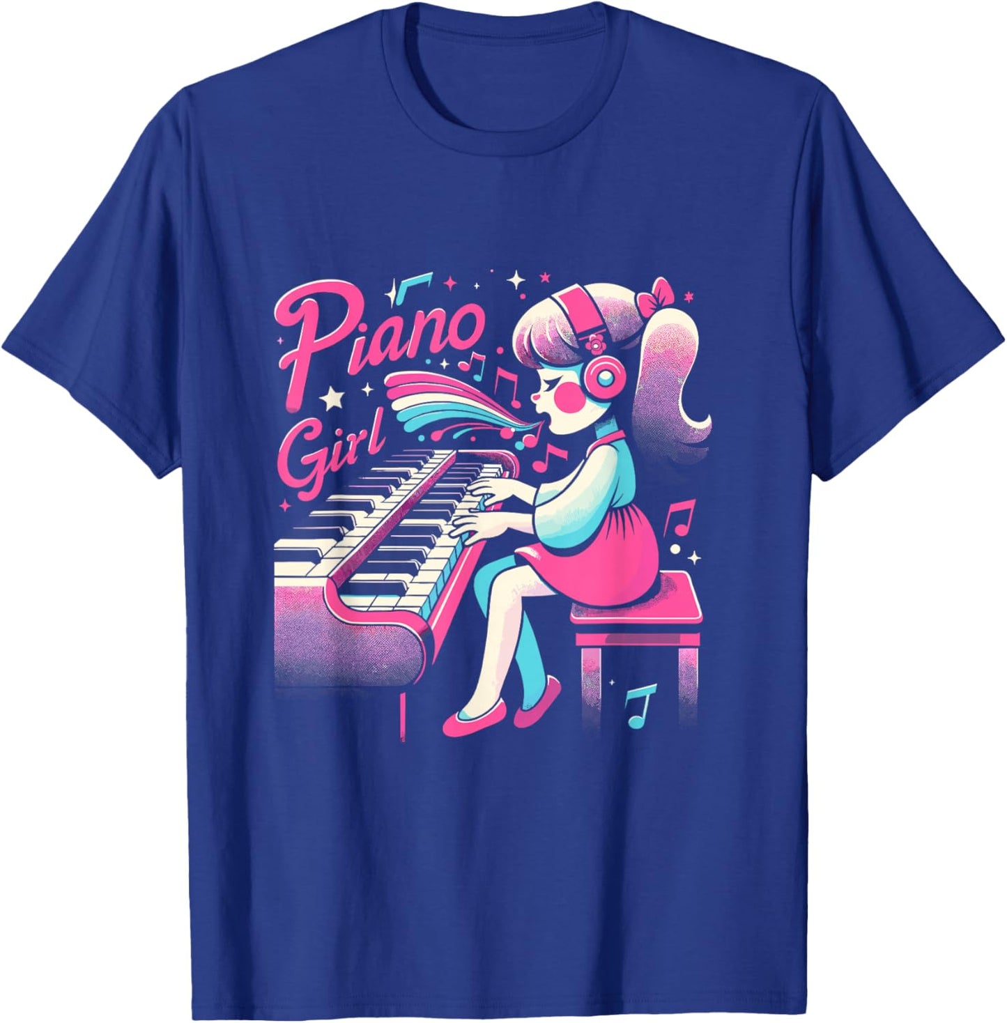 Piano Girl Girl Musician Pianist Music Sheet Music Piano T-Shirt - T-Shirt | Royal