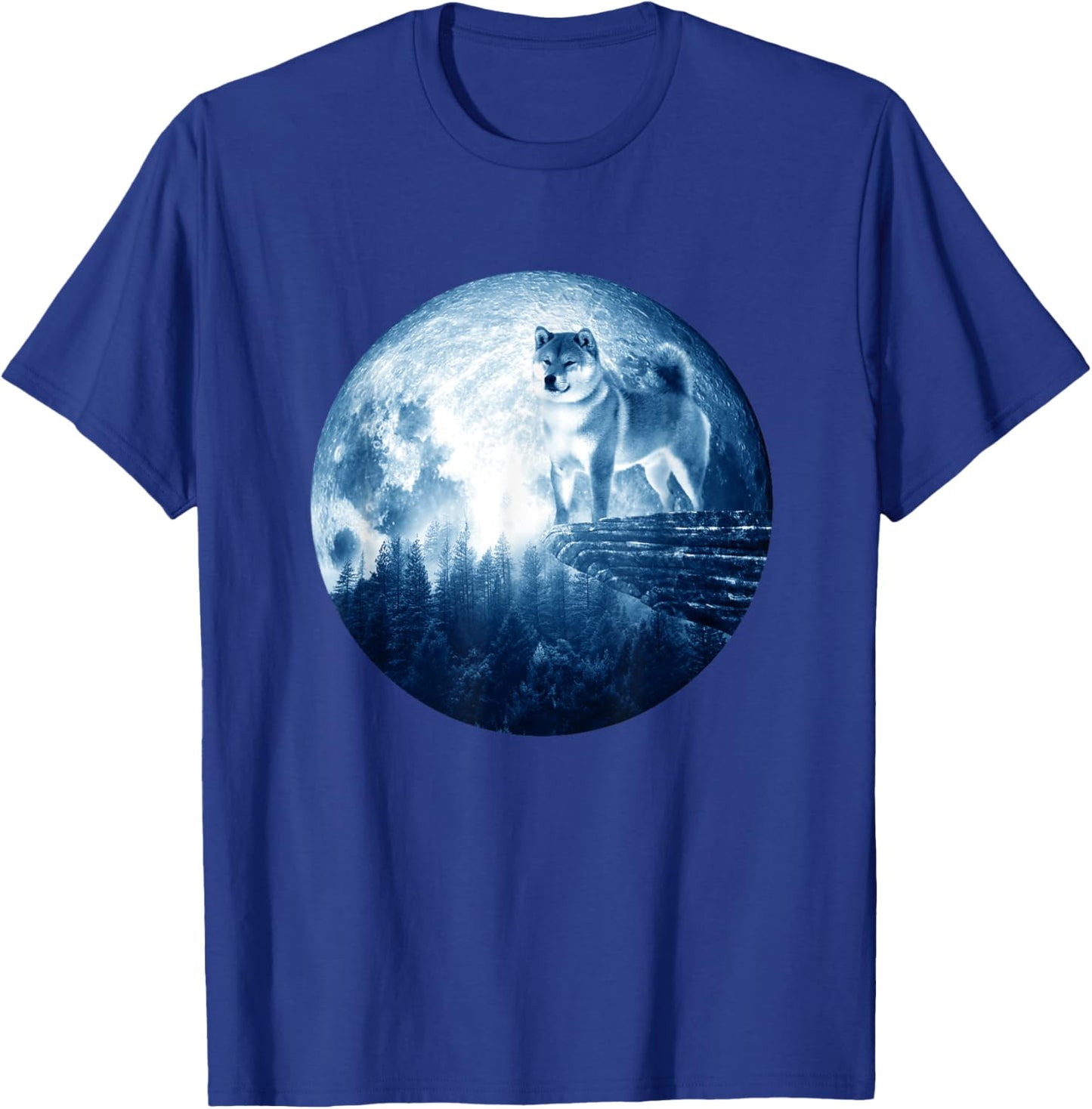 Shiba Inu Dog Moon Dog Mom Dad Women Men Dog Lovers T-Shirt - T-Shirt | Royal
